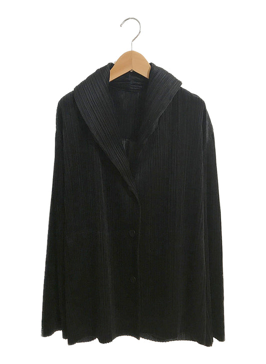 [Pre-owned] PLEATS PLEASE Shawl Collar Pleated Jacket PP63-JD774