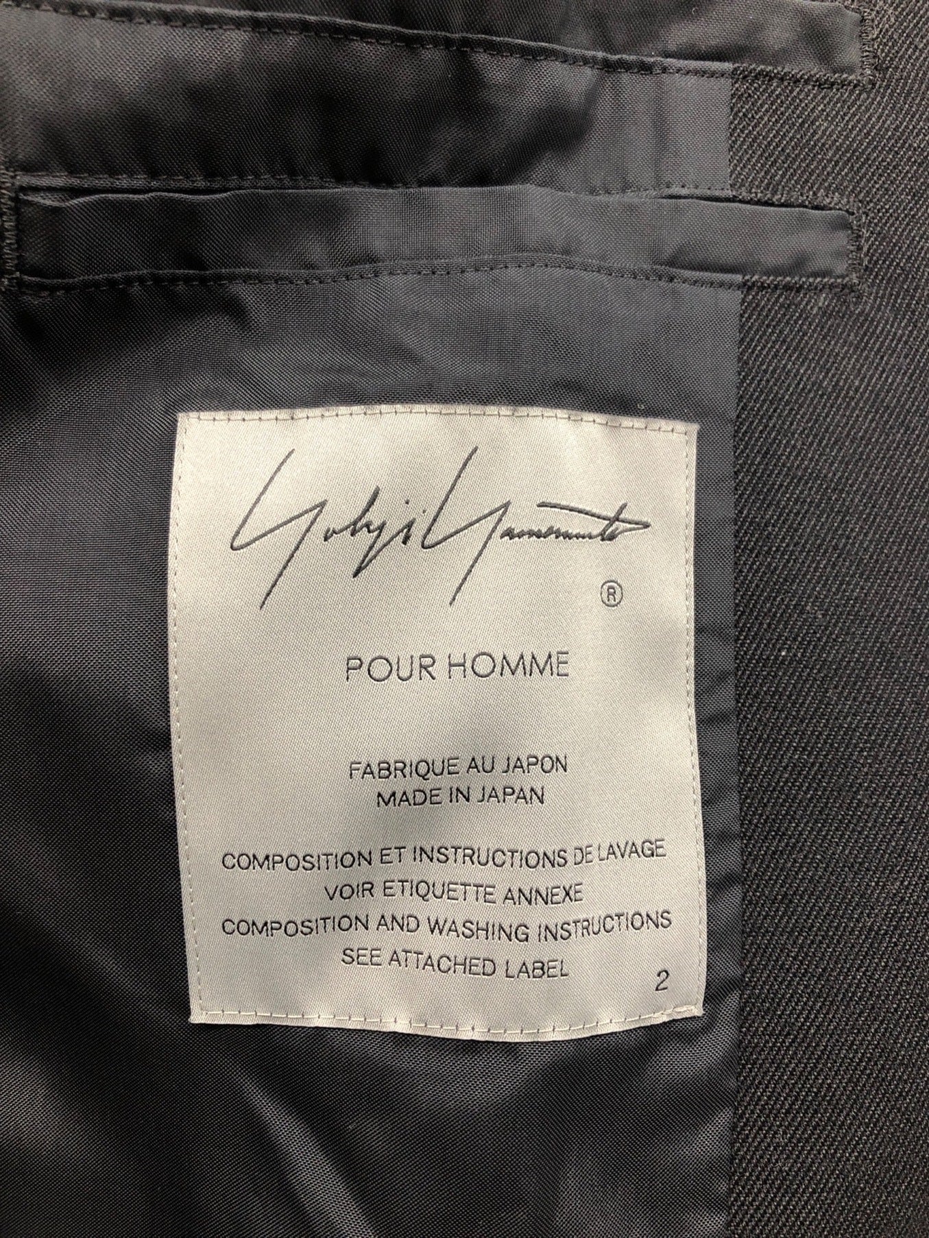 [Pre-owned] YOHJI YAMAMOTO MESSAGE PRINT ARMY GABARDINE CHEST CLOTH JACKET  HX-J31-117