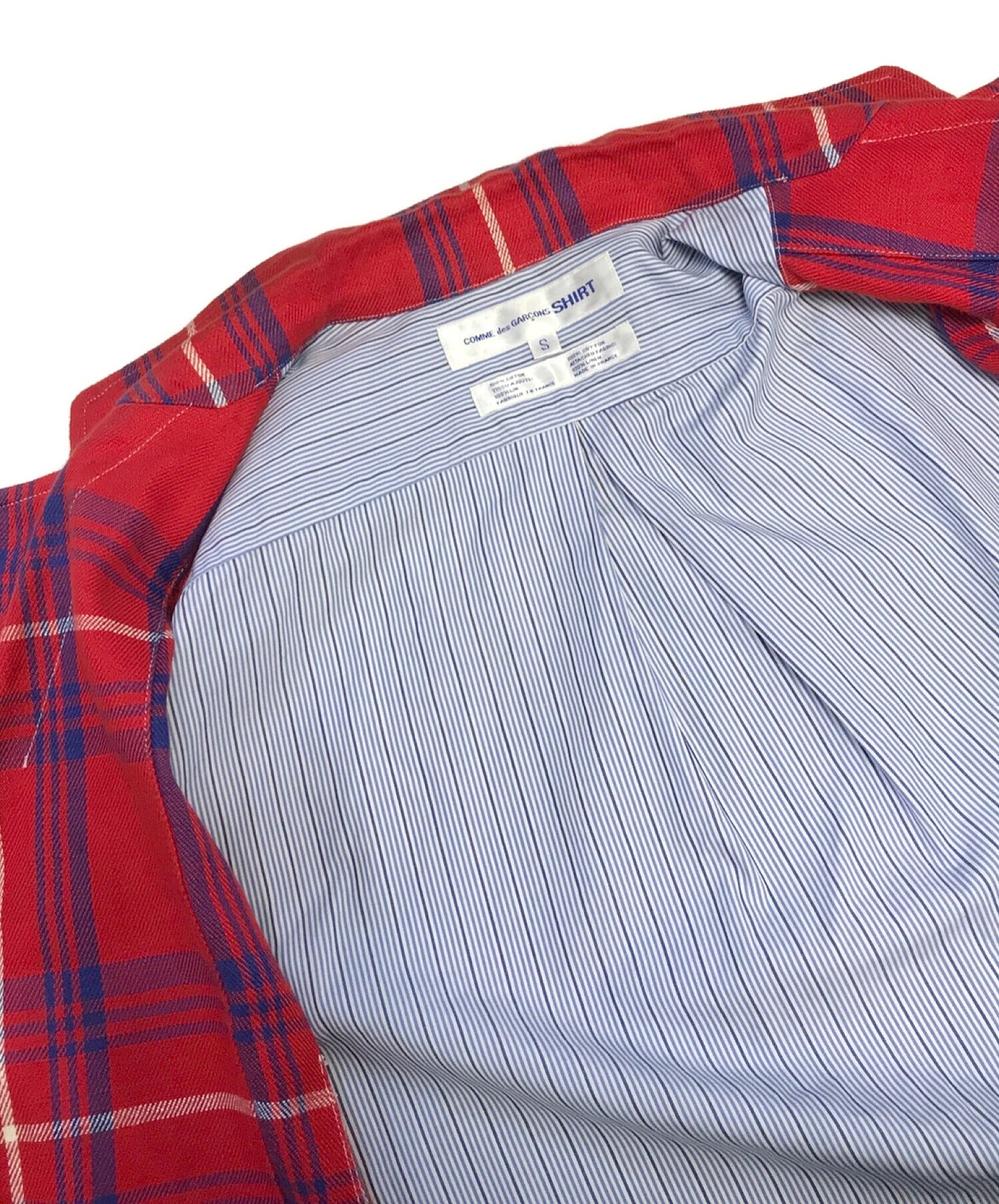 [Pre-owned] COMME des GARCONS SHIRT 00's Front Checked Striped Shirt Jacket S10162