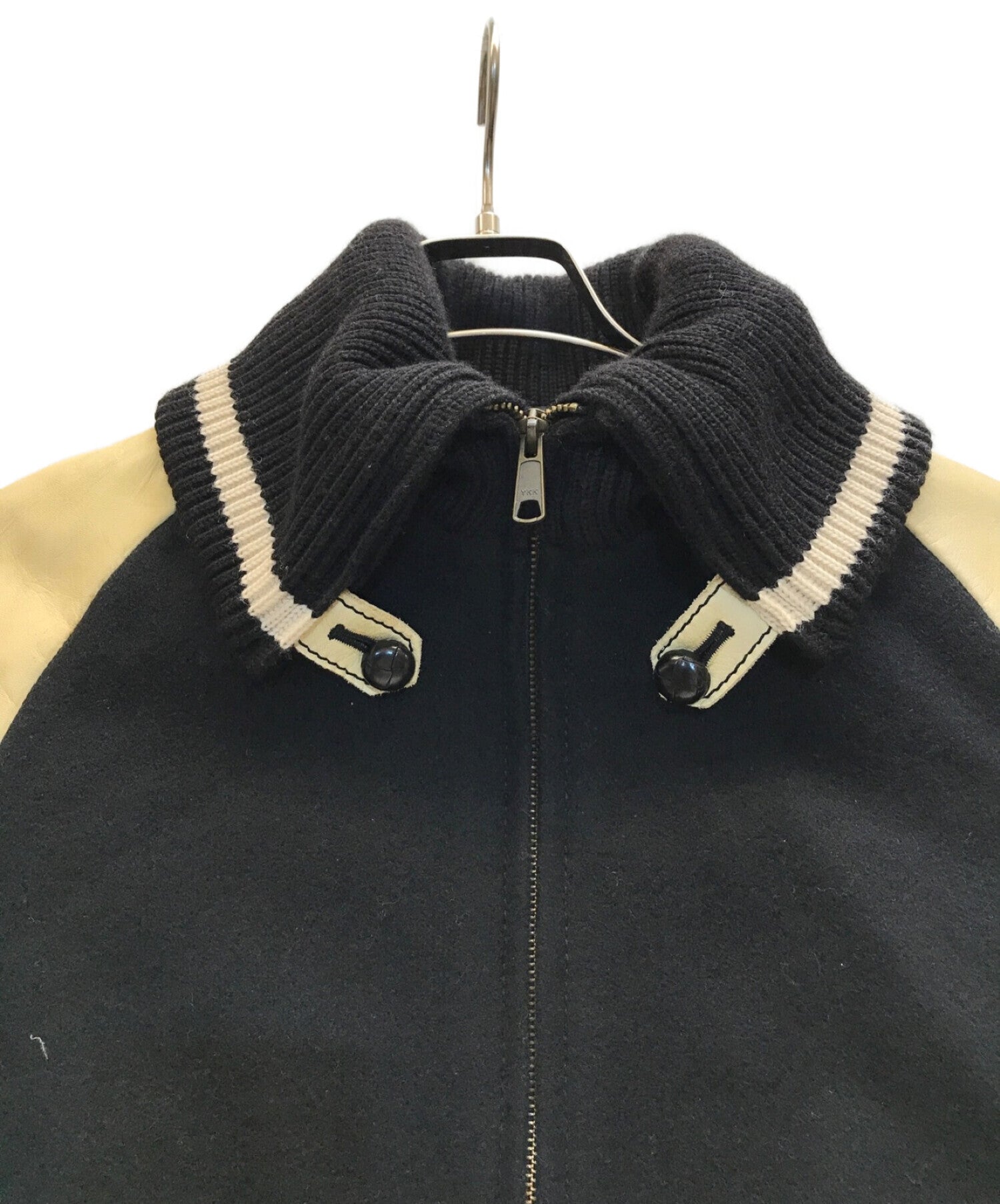 NUMBER (N)INE 08AW Leather Sleeve Varsity Jacket Portland period
