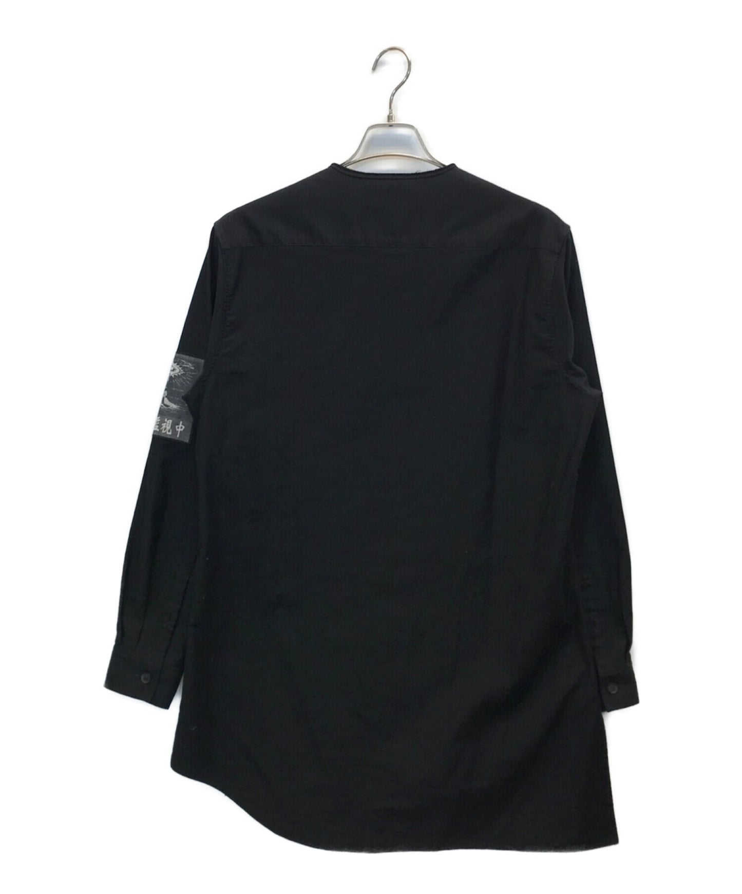 Yohji Yamamoto pour homme Special Watch" patch unbalanced blouse collarless shirt HD-B55-059