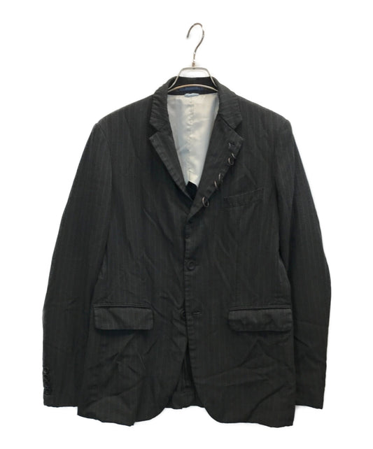 [Pre-owned] COMME des GARCONS HOMME DEUX Shrunken Poly Ring Lapel Striped Jacket 3B Tailored Jacket DK-J038