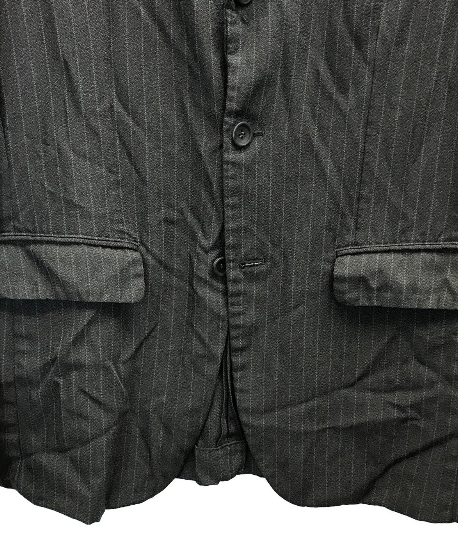 [Pre-owned] COMME des GARCONS HOMME DEUX Shrunken Poly Ring Lapel Striped  Jacket 3B Tailored Jacket DK-J038