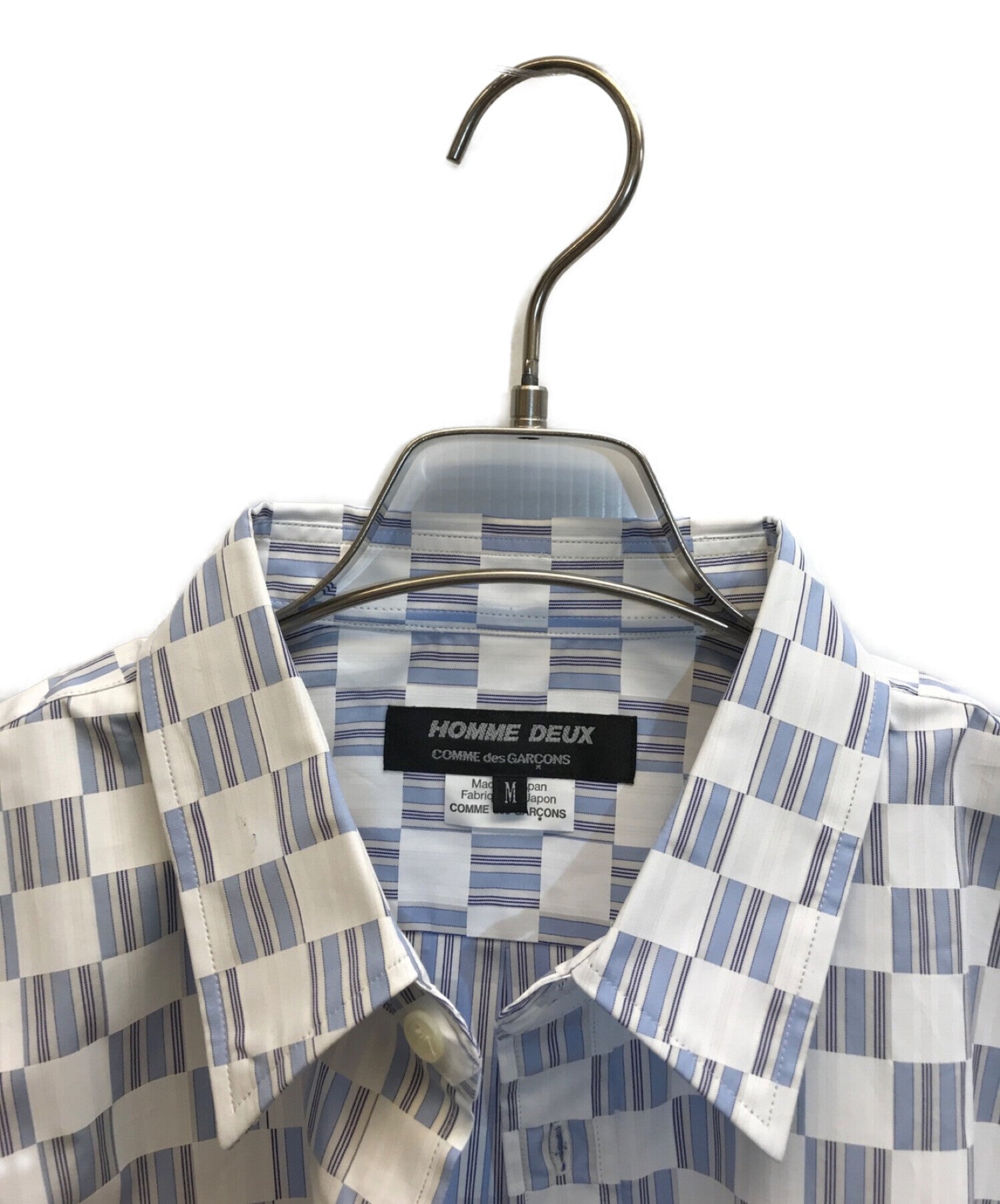 COMME des GARCONS HOMME DEUX Striped Check Checkered Flag Short-Sleeved  Shirt DK-B043