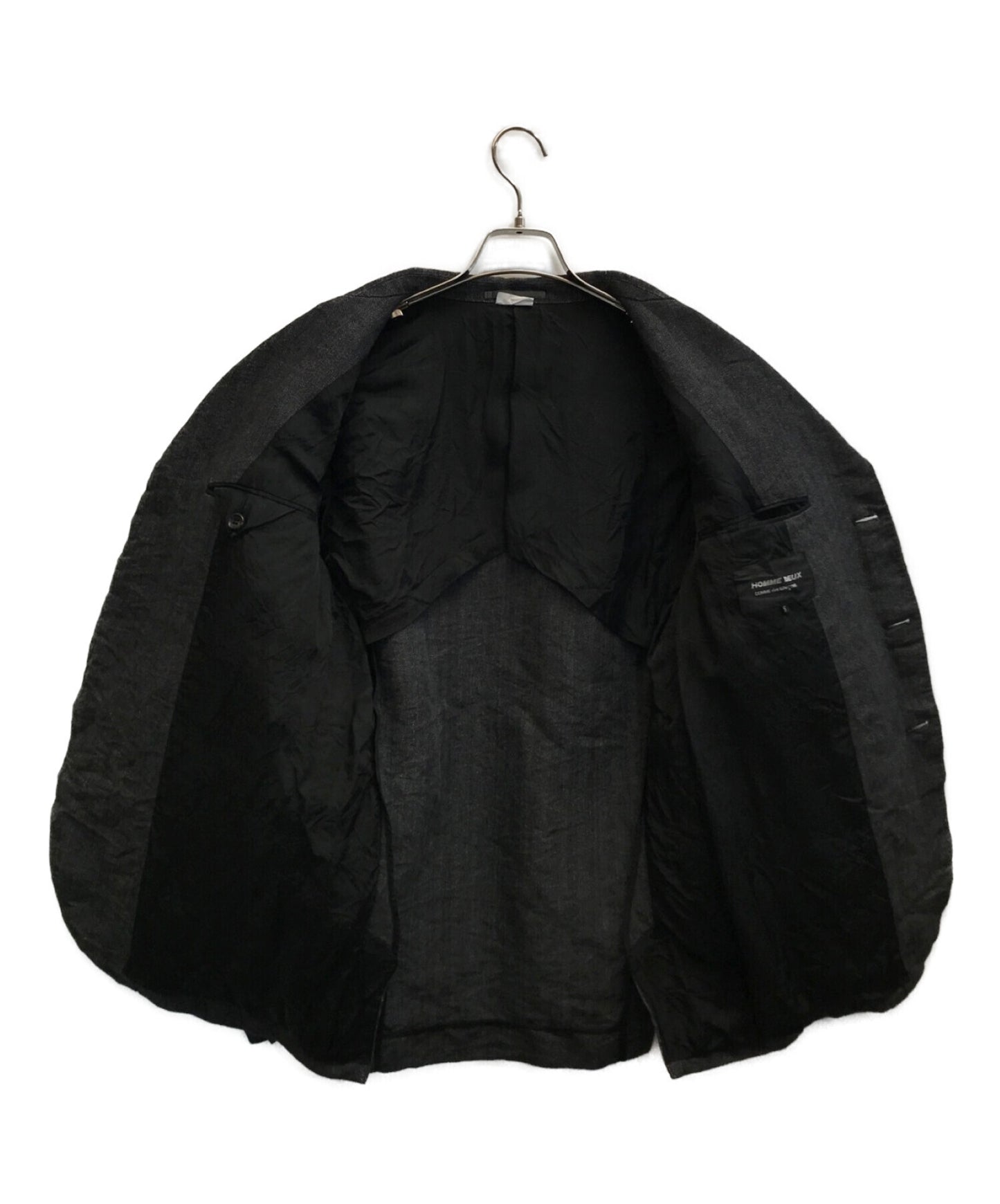 Comme des Garcons Homme Deux Linen 및 일본 종이 주름진 재킷 주름진 재킷 DK-J047 AD2022