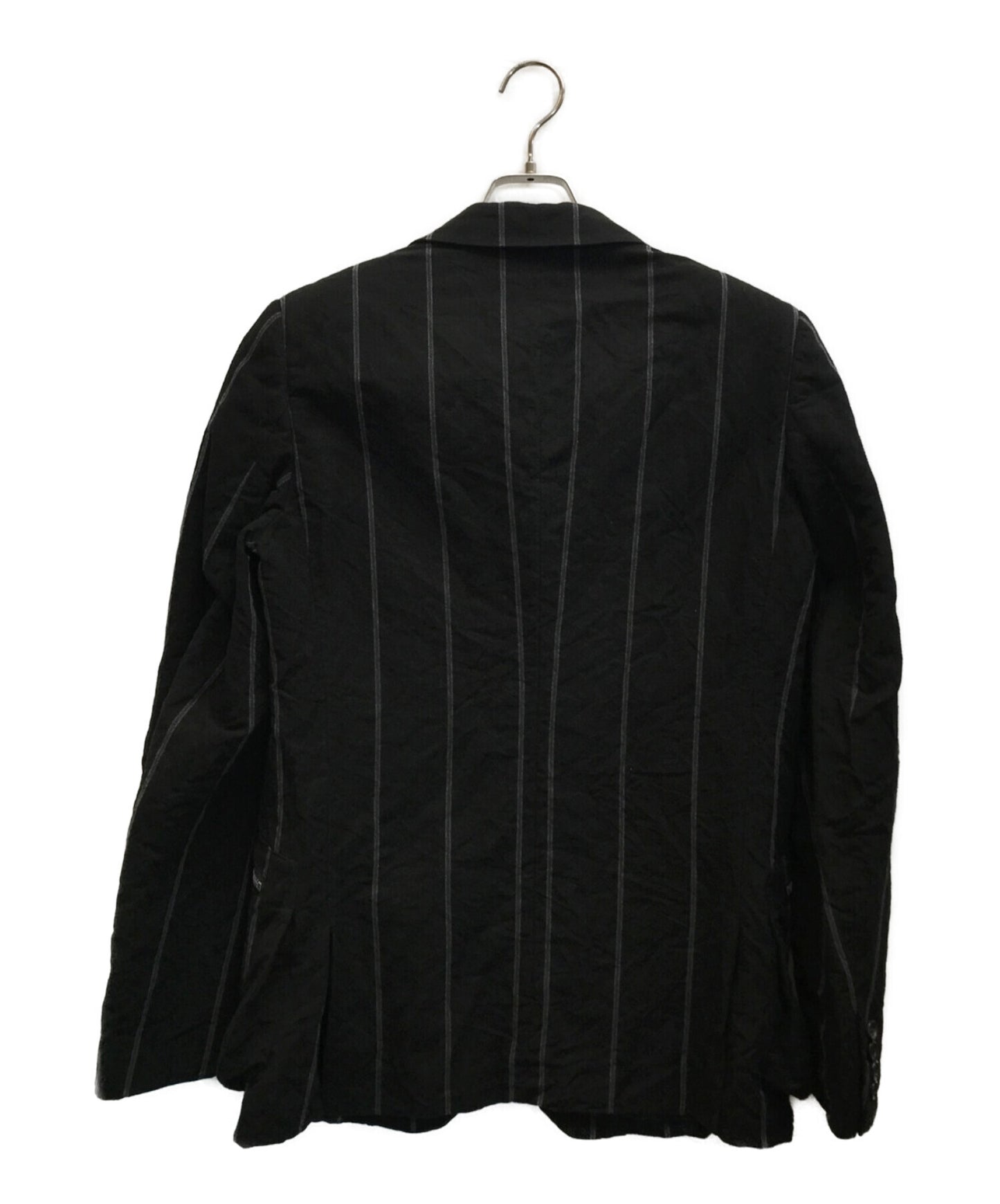Comme des Garcons Homme Deux Linen 및 Cotton 주름 지퍼 포켓 재킷 주름진 테일러드 재킷 DK-J049 AD2022