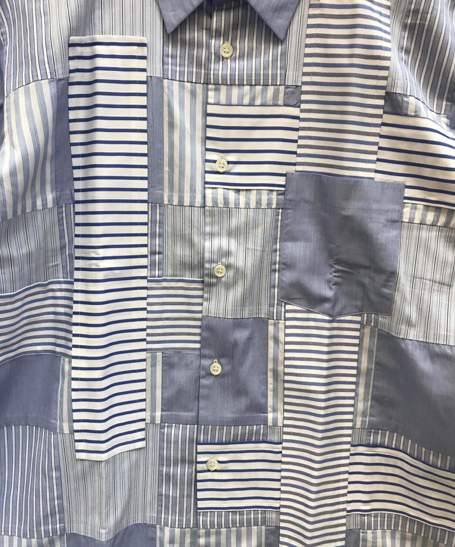 [Pre-owned] COMME des GARCONS HOMME DEUX Mixed stripe shirt Patchwork shirt DK-B021