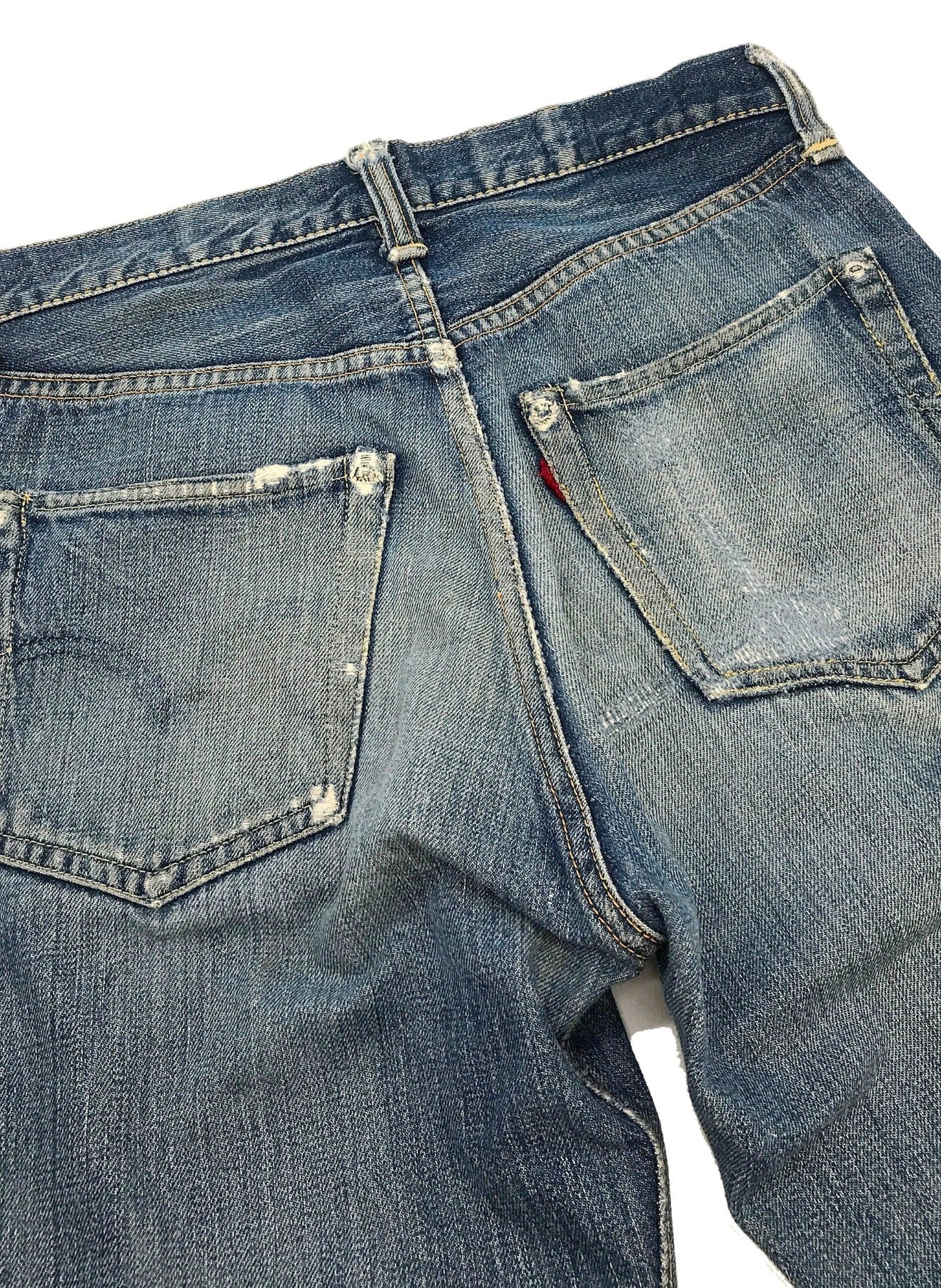 LEVI'S 503B XX Vintage Denim Pants Model 47, leather patch, two-prong dome  with button back