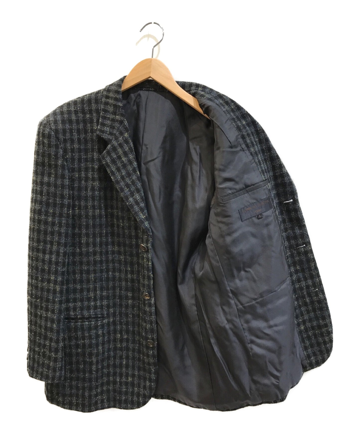 Comme des Garcons Homme [Old] 90 년대 트위드 체크 맞춤 재킷 HJ-08015S
