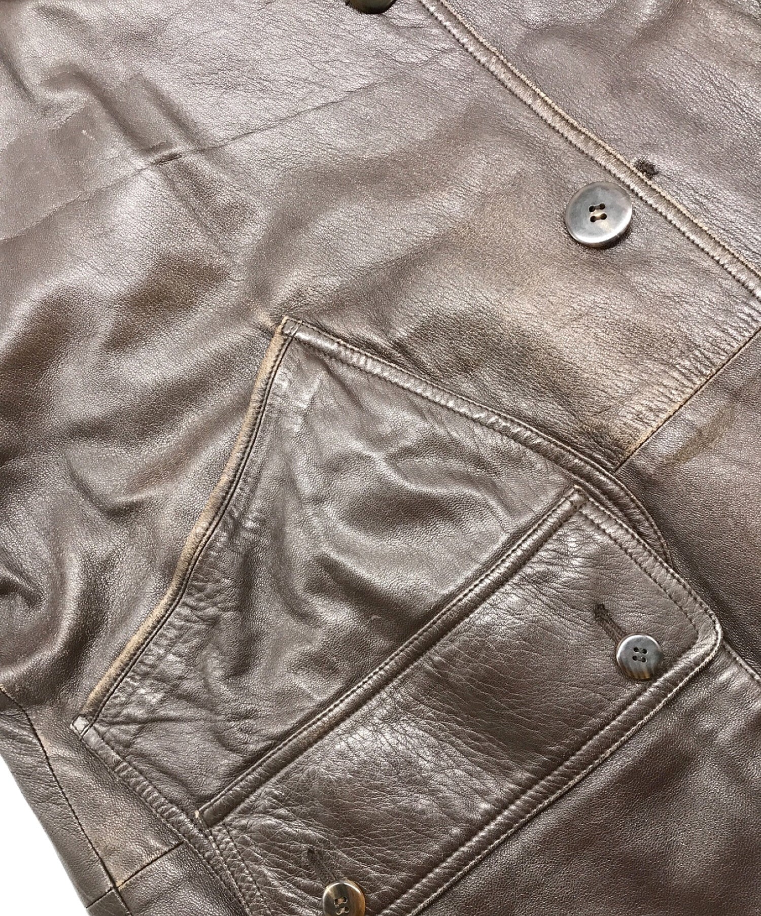 Reversible Denim Leather Jacket Vintage 80s Men's Vintage 
