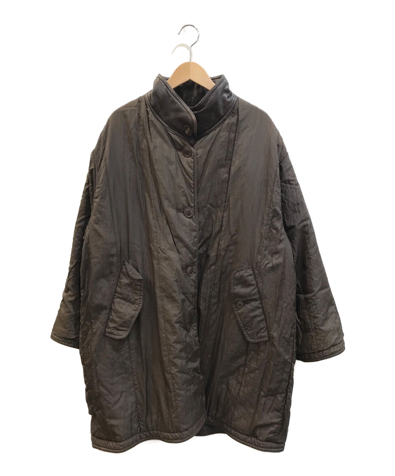 ISSEY MIYAKE×TSUMORI CHISATO [OLD] 80s Leather Nylon Reversible Coat RQ63029