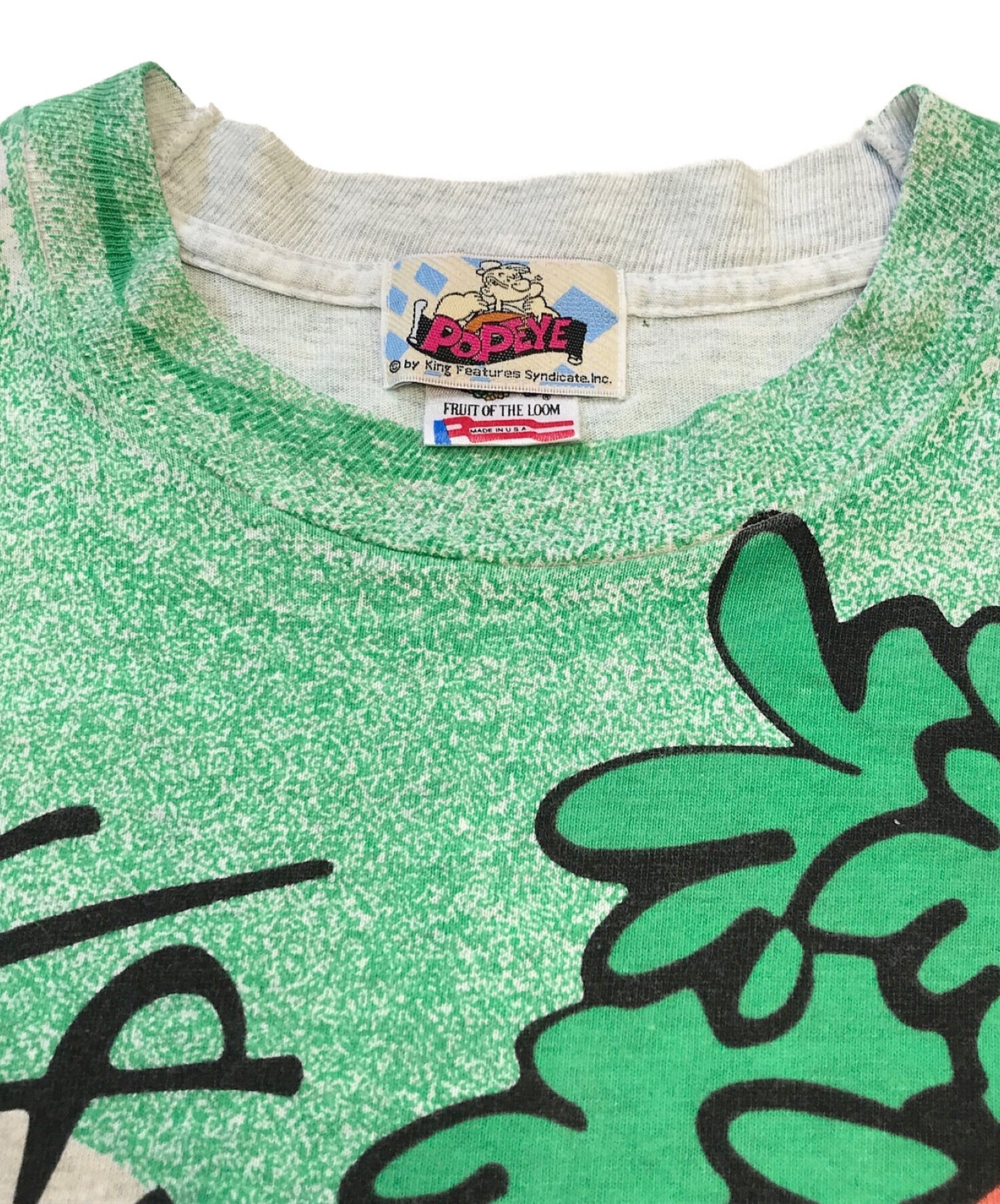 Popeye  [Secondhand Clothing] All Over Anime Tee