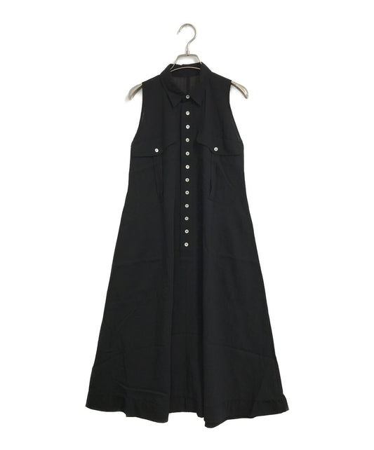 [Pre-owned] YOHJI YAMAMOTO [OLD] Draped A-Line Wool Gabanosleeveless Dress F0-D45-104