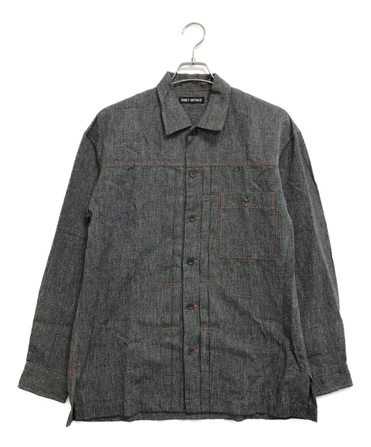 [Pre-owned] ISSEY MIYAKE Black Chambray Shirt Jacket ME31FJ033