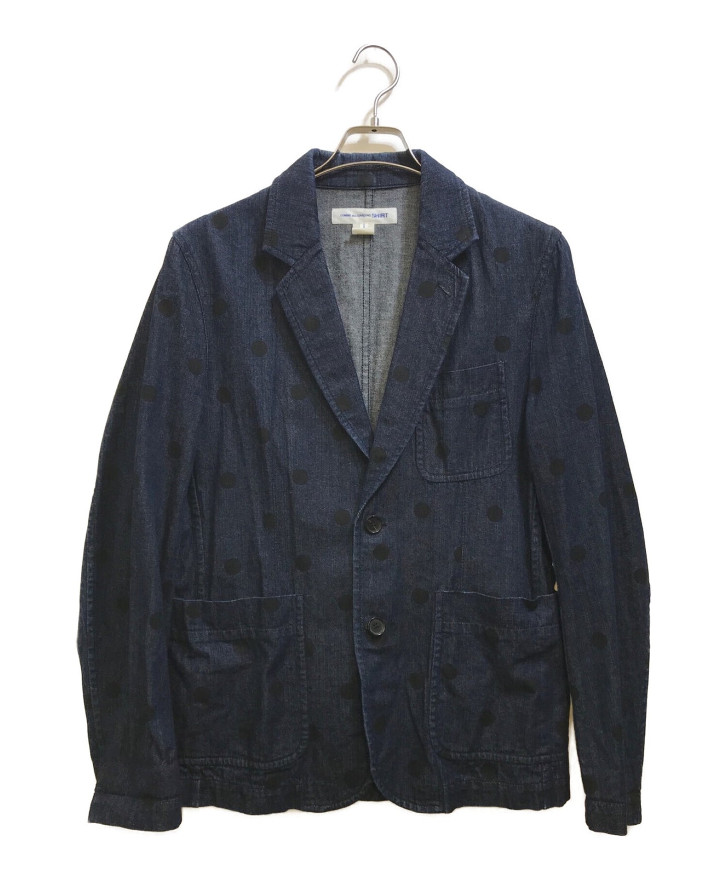 COMME DES GARCONS衬衫产品洗涤的点牛仔裁缝夹克W21167