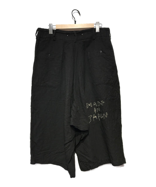 [Pre-owned] Yohji Yamamoto pour homme 15SS Clip embroidered linen-tencel sarouel pants HU-P35-314