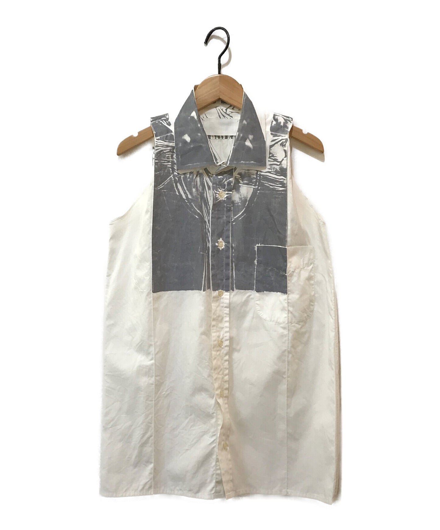 Maison Martin Margiela 98SS油漆涂料飞机无袖衬衫扁平服装ORIZZONTI标签