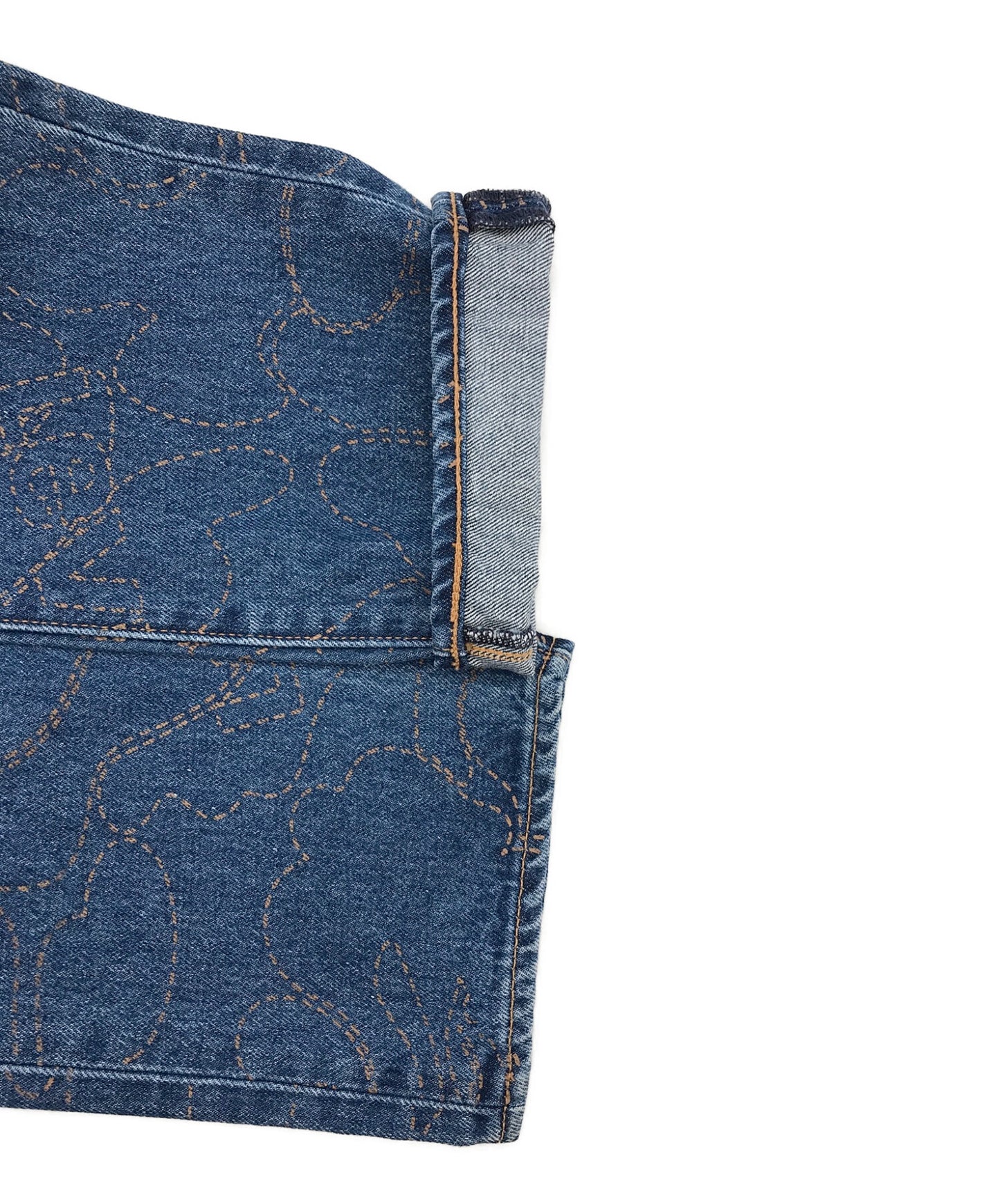 [Pre-owned] LEVI'S×A BATHING APE Stitch print all-over denim pants