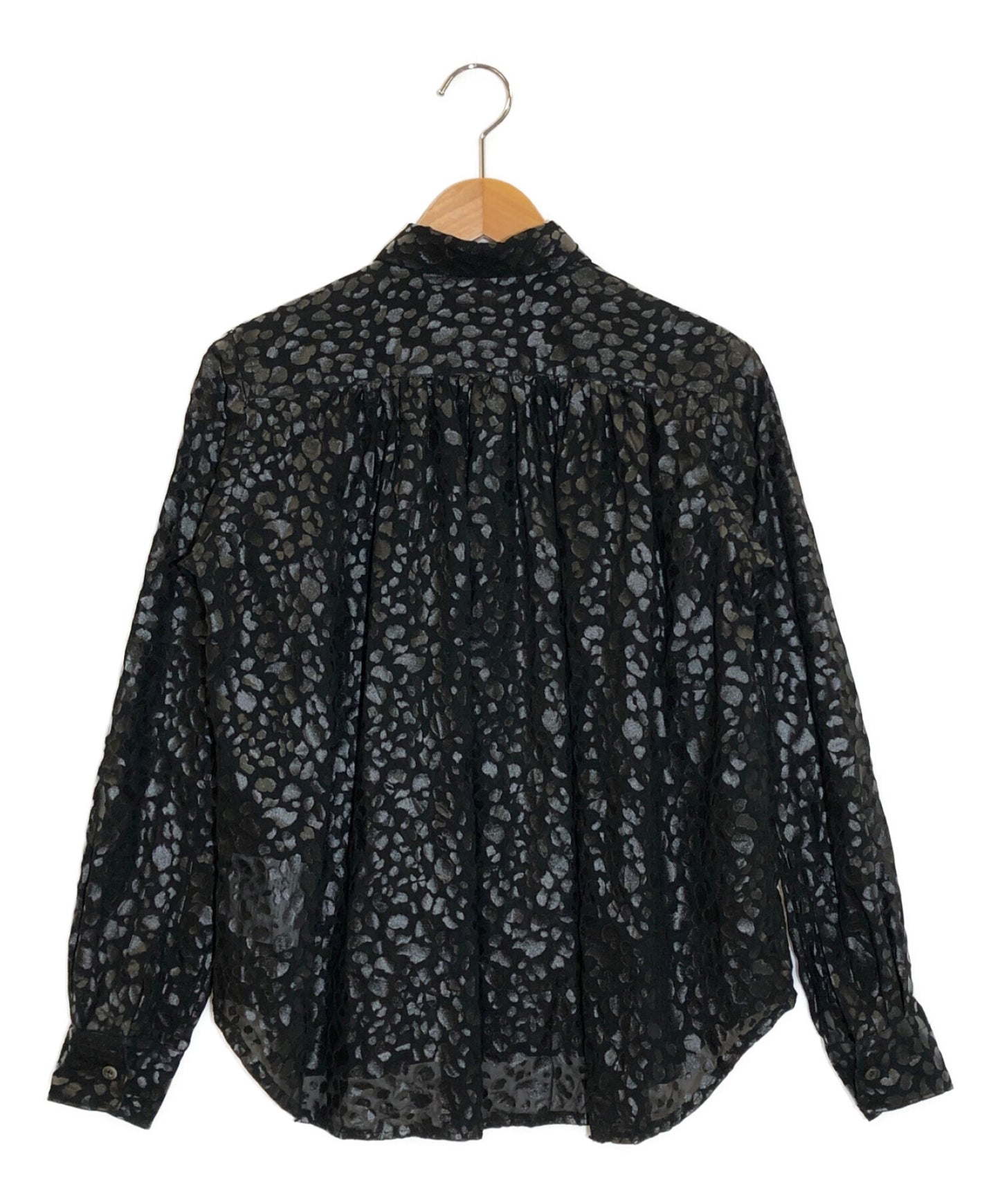 [Pre-owned] BLACK COMME des GARCONS Leopard Print Gathered Shirt 1G-B010