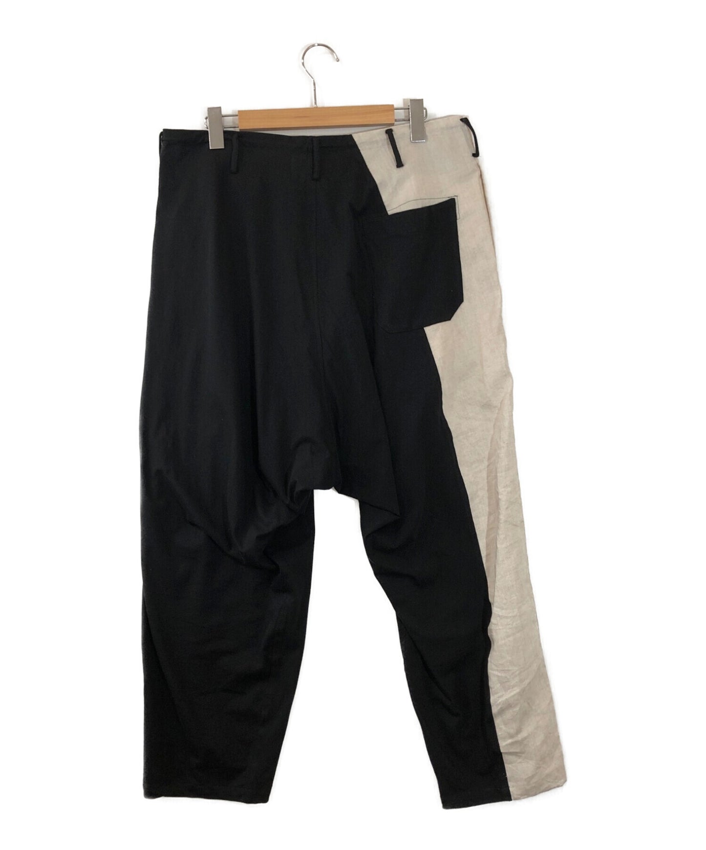 [Pre-owned] Y's PLAIN STITCH LINEN WRINKLED PLAIN Ys STITCH STRING SAROUEL PANTS Plain stitch linen wrinkle string sarouel pants YZ-P71-059