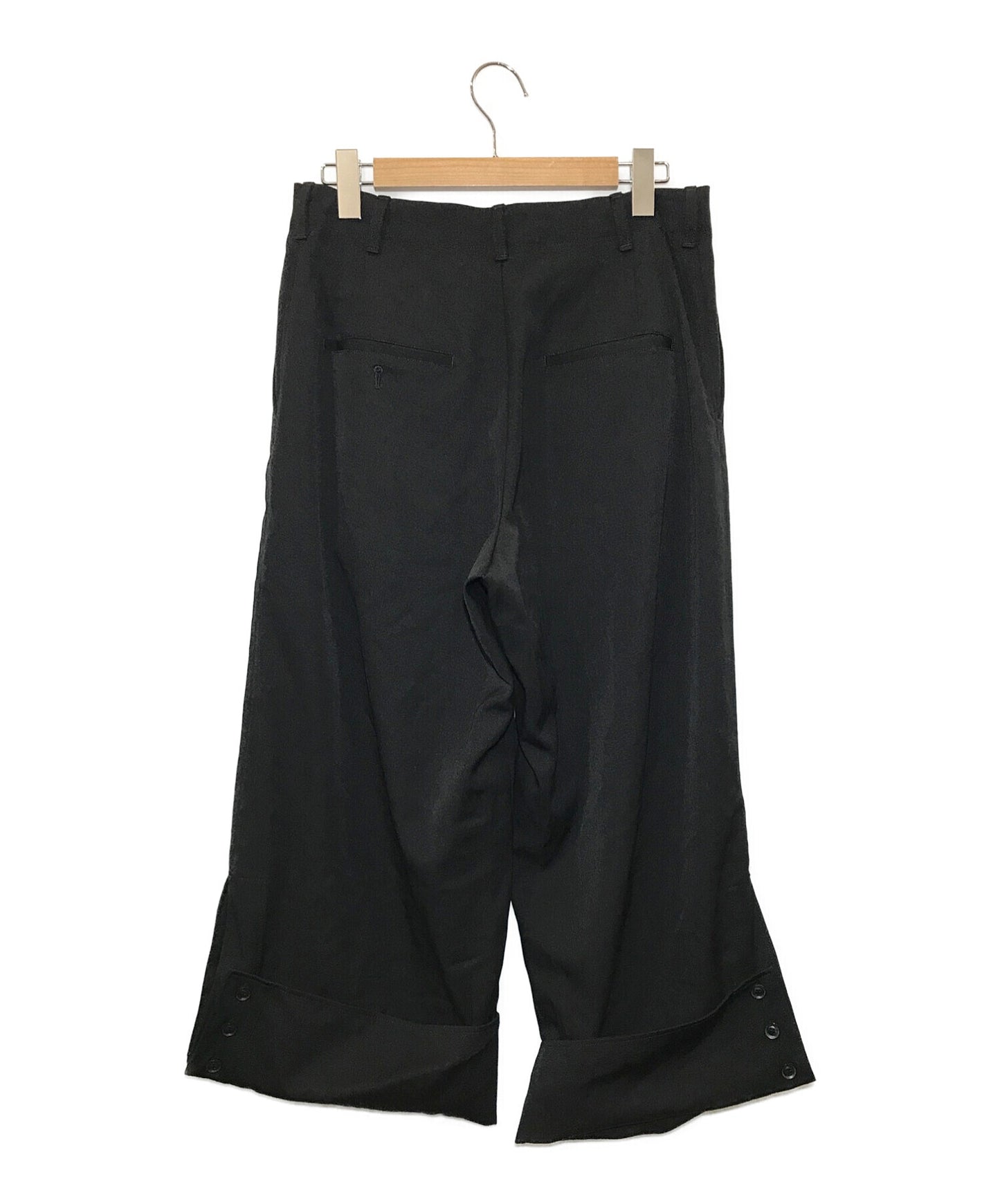 B Yohji Yamamoto Wrinkled gaber button slit pants NN-P55-100