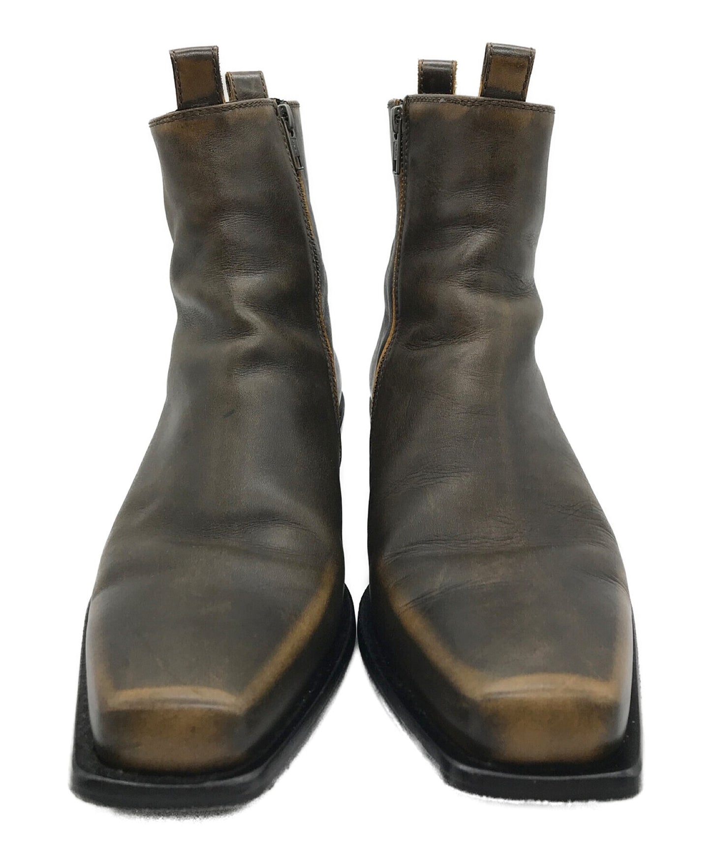 [Pre-owned] ANN DEMEULEMEESTER Square Toe Wedge Heel Boots