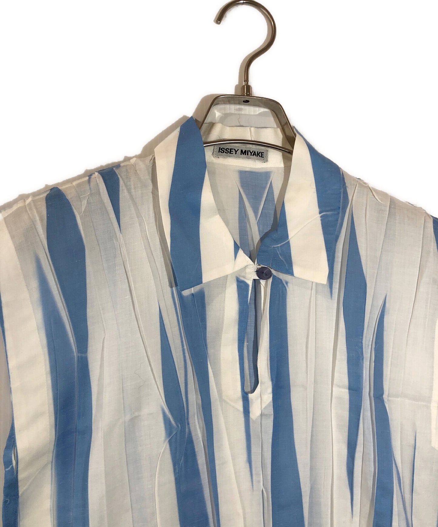 [Pre-owned] ISSEY MIYAKE Sleeveless Pleated Stripe Dress IM51-FH801