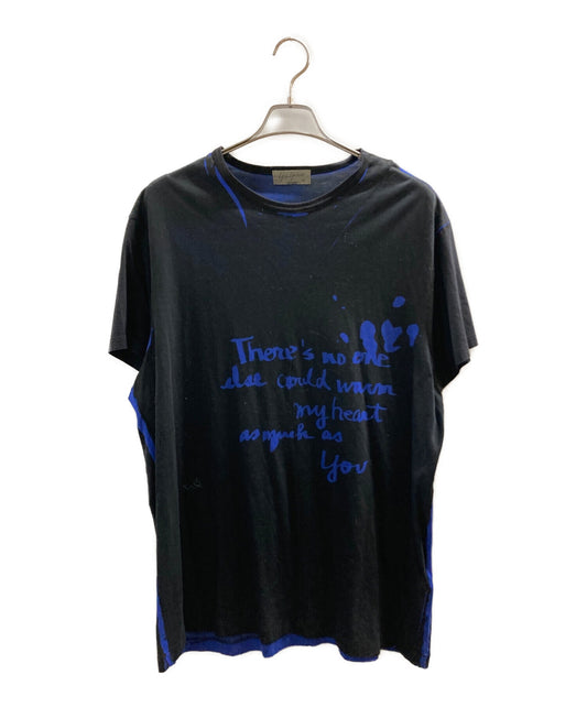 yohji yamamoto pour homme 메시지 Hagi 짧은 슬리브 티셔츠 HN-T09-272