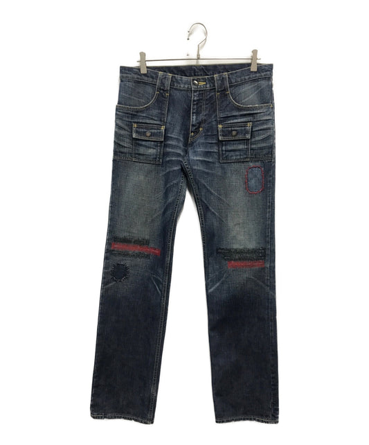 NUMBER (N)INE 05SS Damaged and Repaired Bush Denim Pants