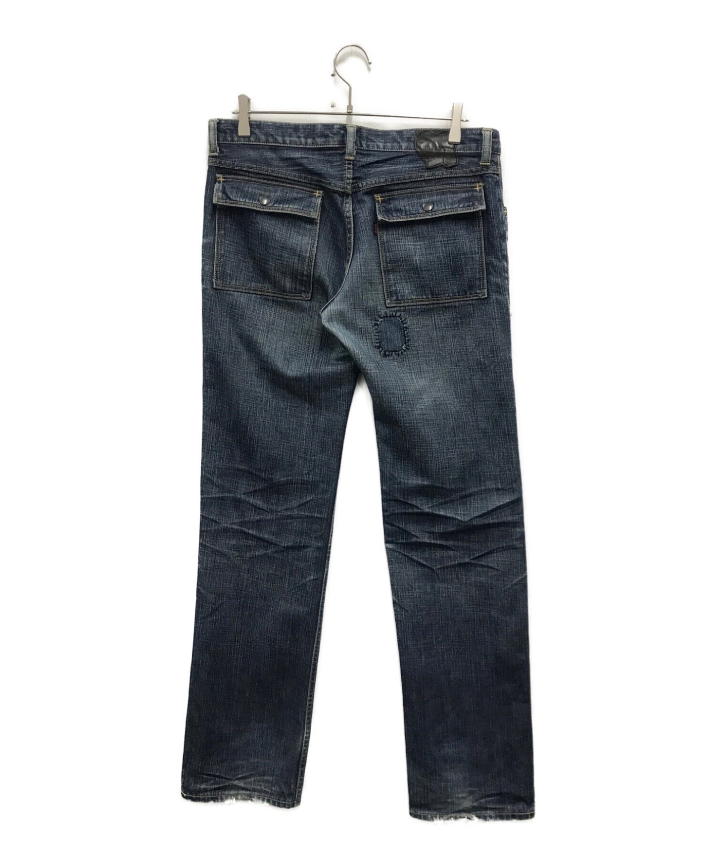 [Pre-owned] NUMBER (N)INE 05SS Damaged and Repaired Bush Denim Pants