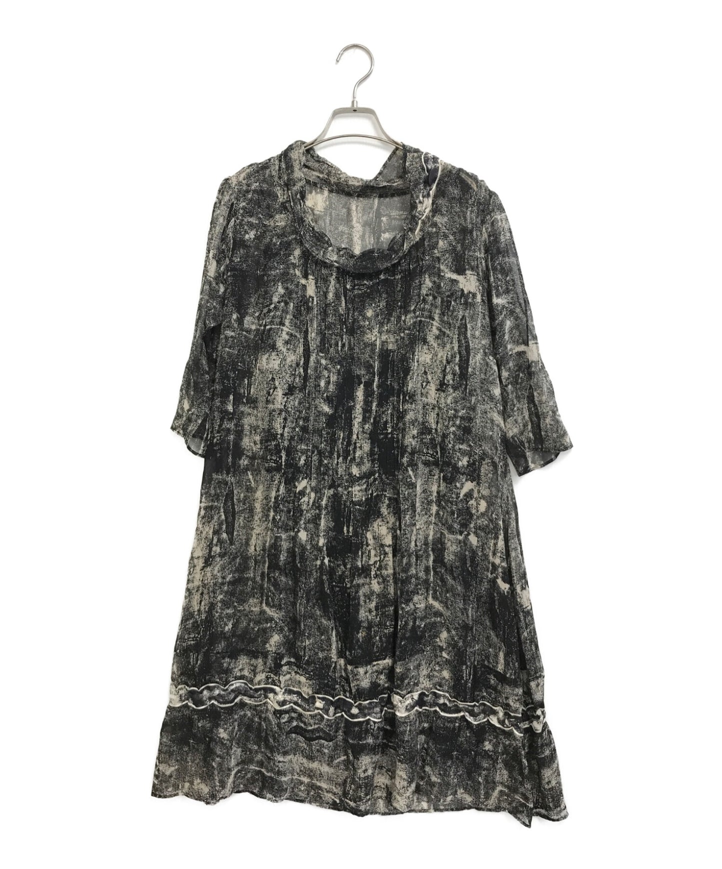 [Pre-owned] HaaT ISSEY MIYAKE Transfer Print Silk Dress HA81FH531