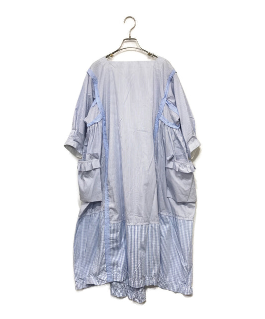 Tao Comme des Garcons สลับชุดยาวเสื้อเชิ้ตผ้าฝ้ายมิกซ์ Ti-O017