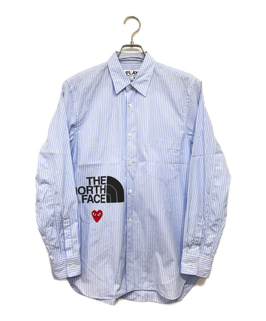 Play Comme des Garcons x North Face Heart Patch Stripe Shirt AE-B202