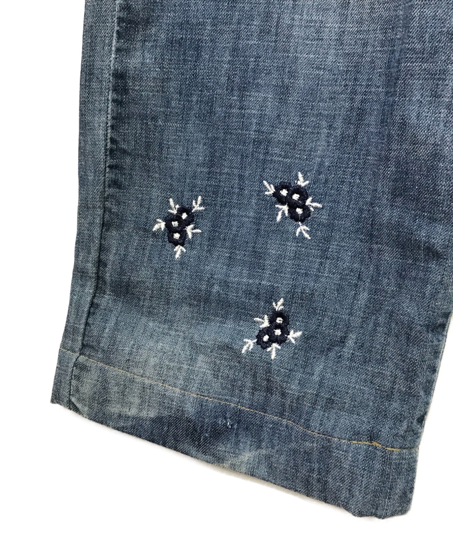 [Pre-owned] DOLCE & GABBANA Flower Embroidery Design Denim Pants G375TZ G8299