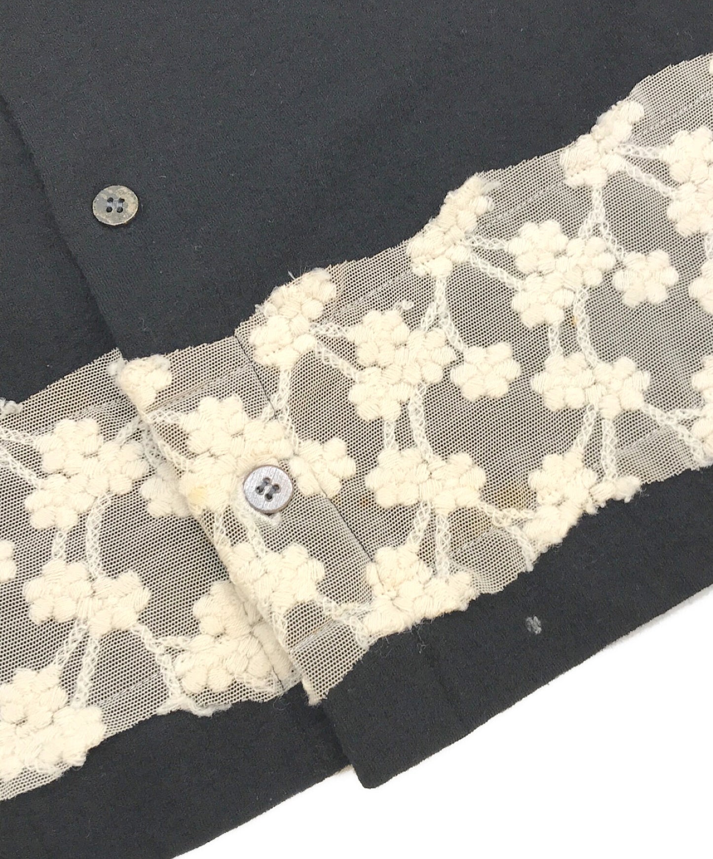 Tricot Comme des Garcons [旧] 90年代下摆蕾丝羊毛衬衫TT-070140