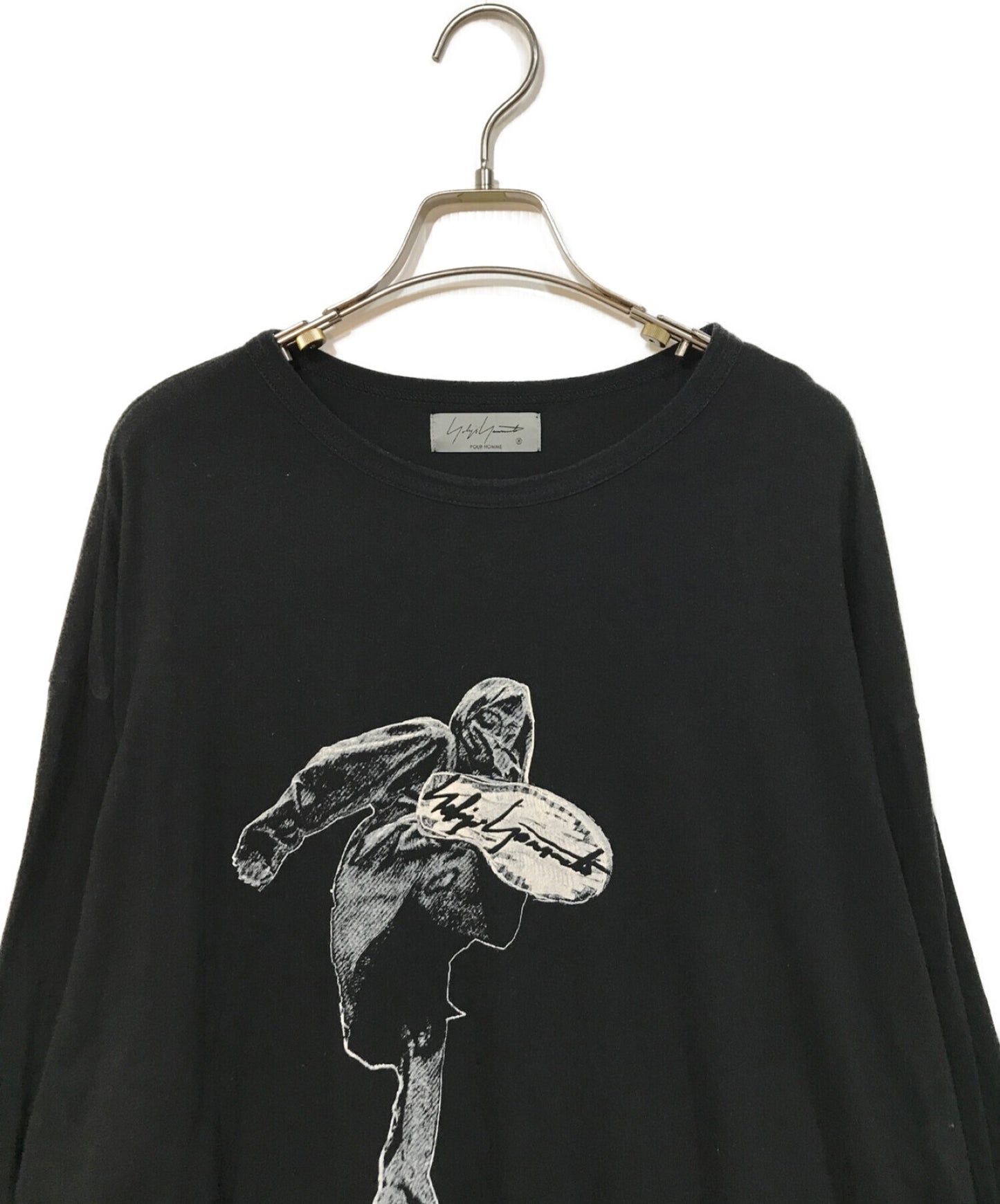 yohji yamamoto pour homme cotton jersey big long sleek karate print hx-t95-077