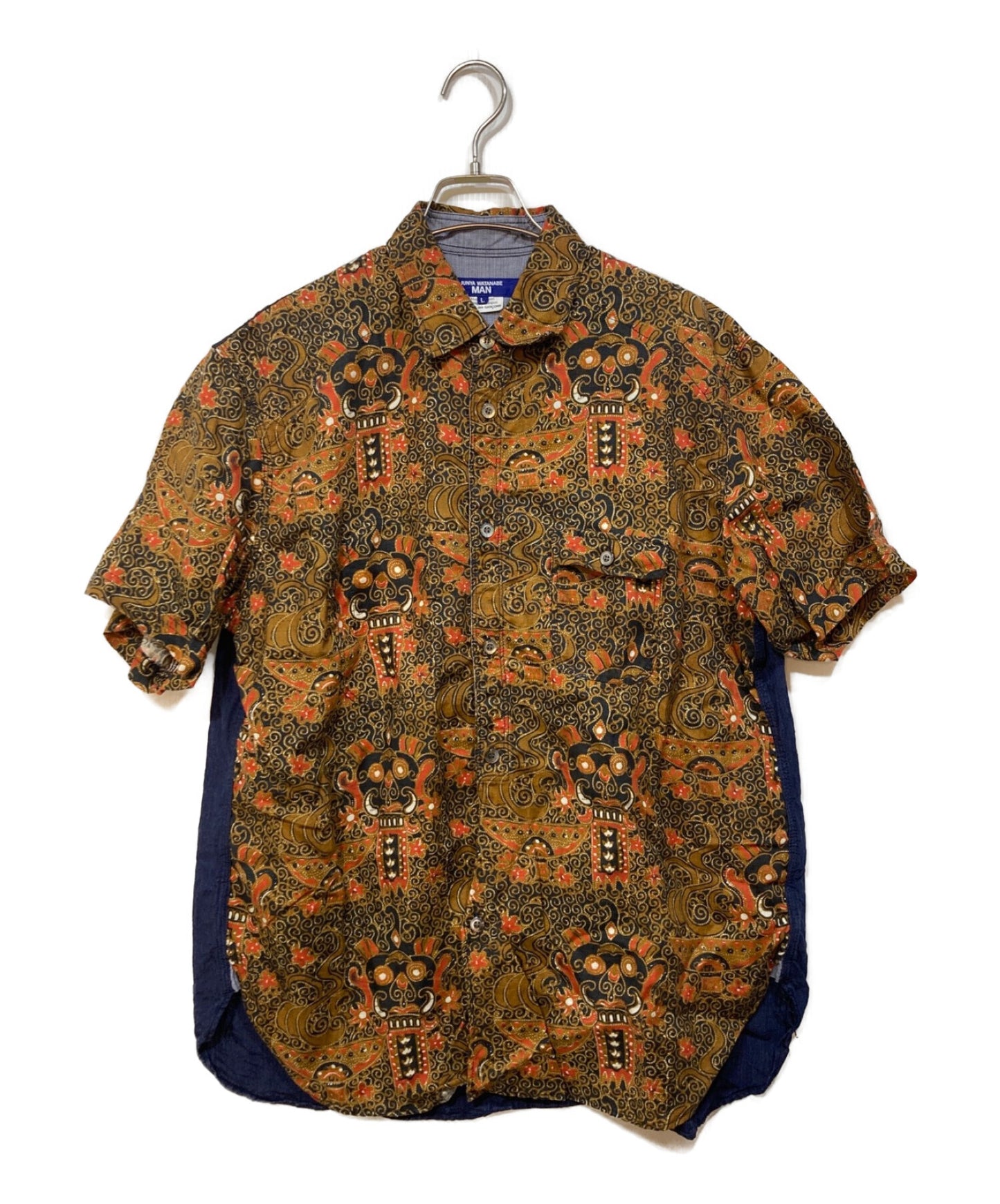 COMME des GARCONS JUNYA WATANABE MAN Linen Paisley Pattern Short-Sleeved Shirt WI-B025