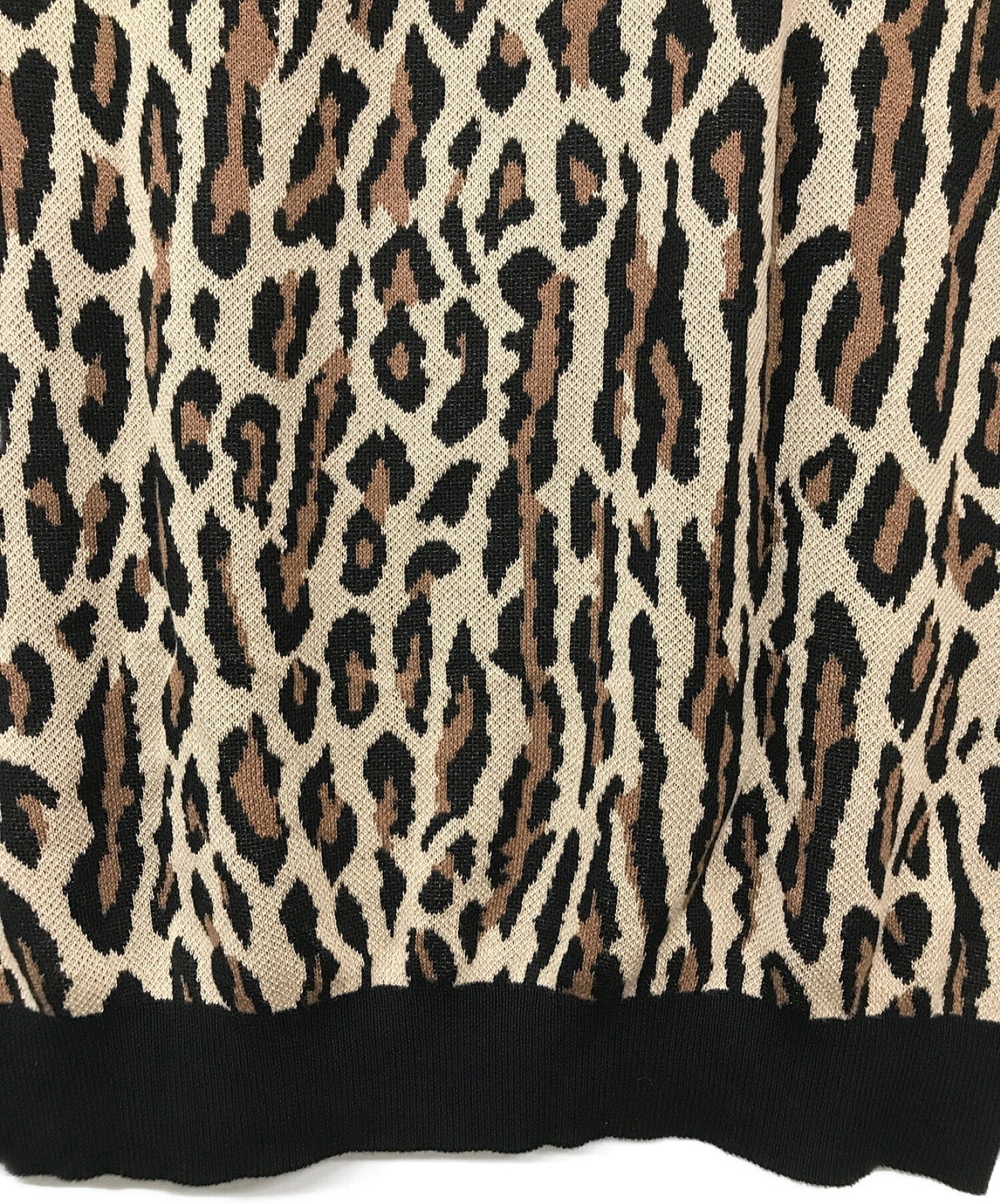 [Pre-owned] WACKO MARIA LEOPARD KNIT JAQUARD POLO SHIRT / Leopard Knit Jacquard Polo