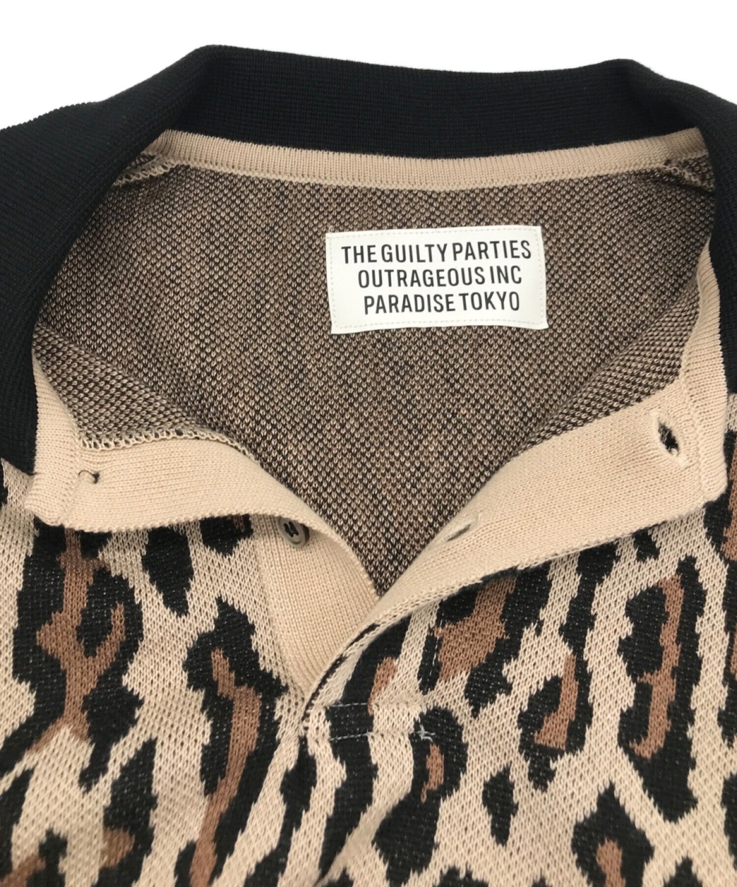 WACKO MARIA LEOPARD KNIT JAQUARD POLO SHIRT / Leopard Knit