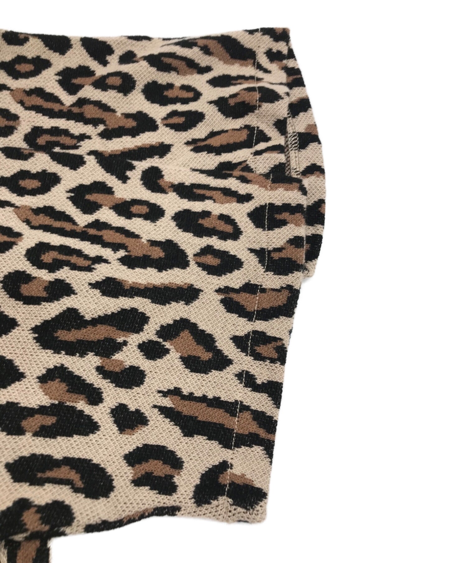 WACKO MARIA LEOPARD KNIT JAQUARD POLO SHIRT / Leopard Knit Jacquard Polo