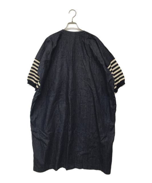 [Pre-owned] COMME des GARCONS COMME des GARCONS Denim Dress with Sleeve Striped Knit Switching S15OP12