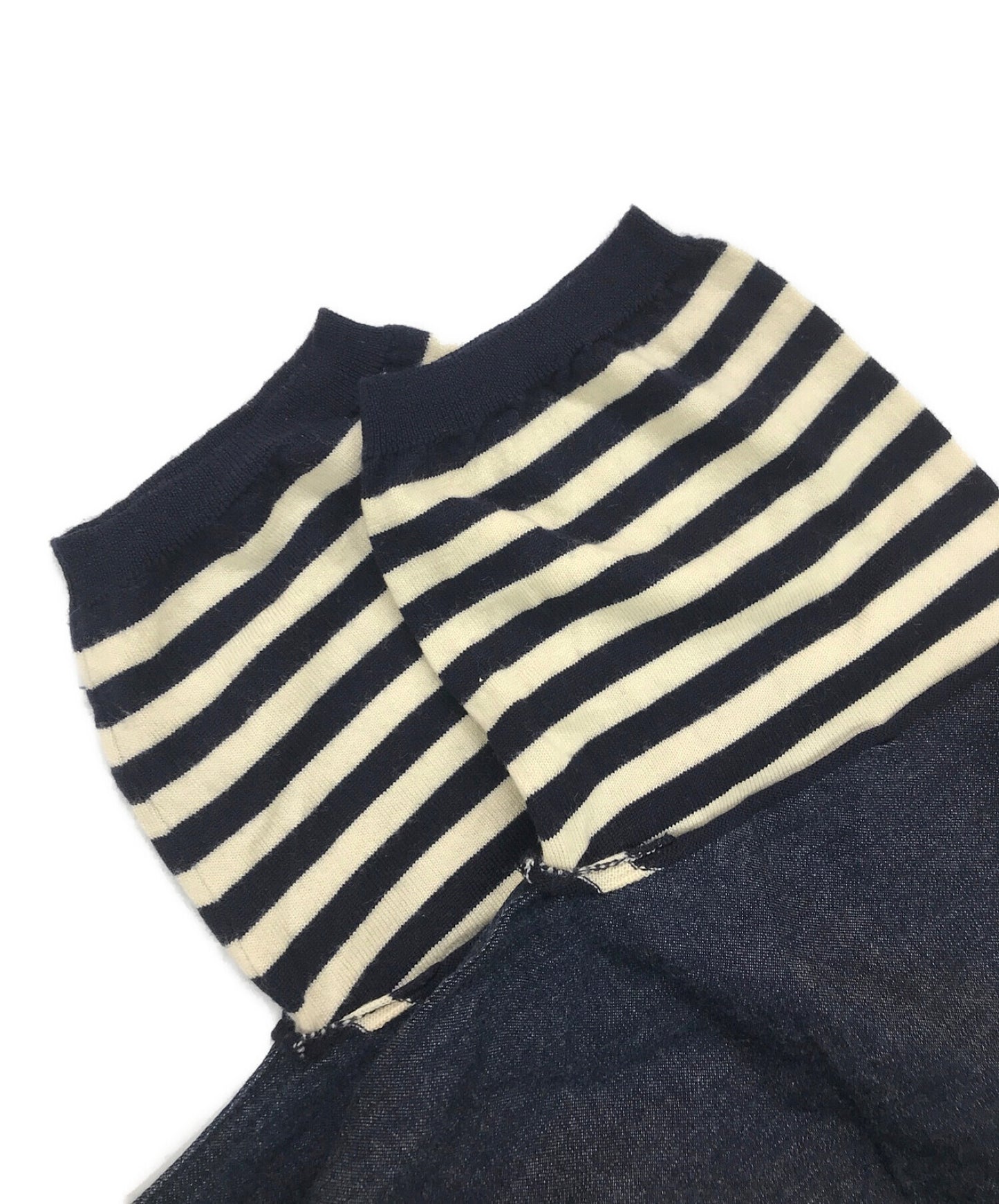 [Pre-owned] COMME des GARCONS COMME des GARCONS Denim Dress with Sleeve Striped Knit Switching S15OP12