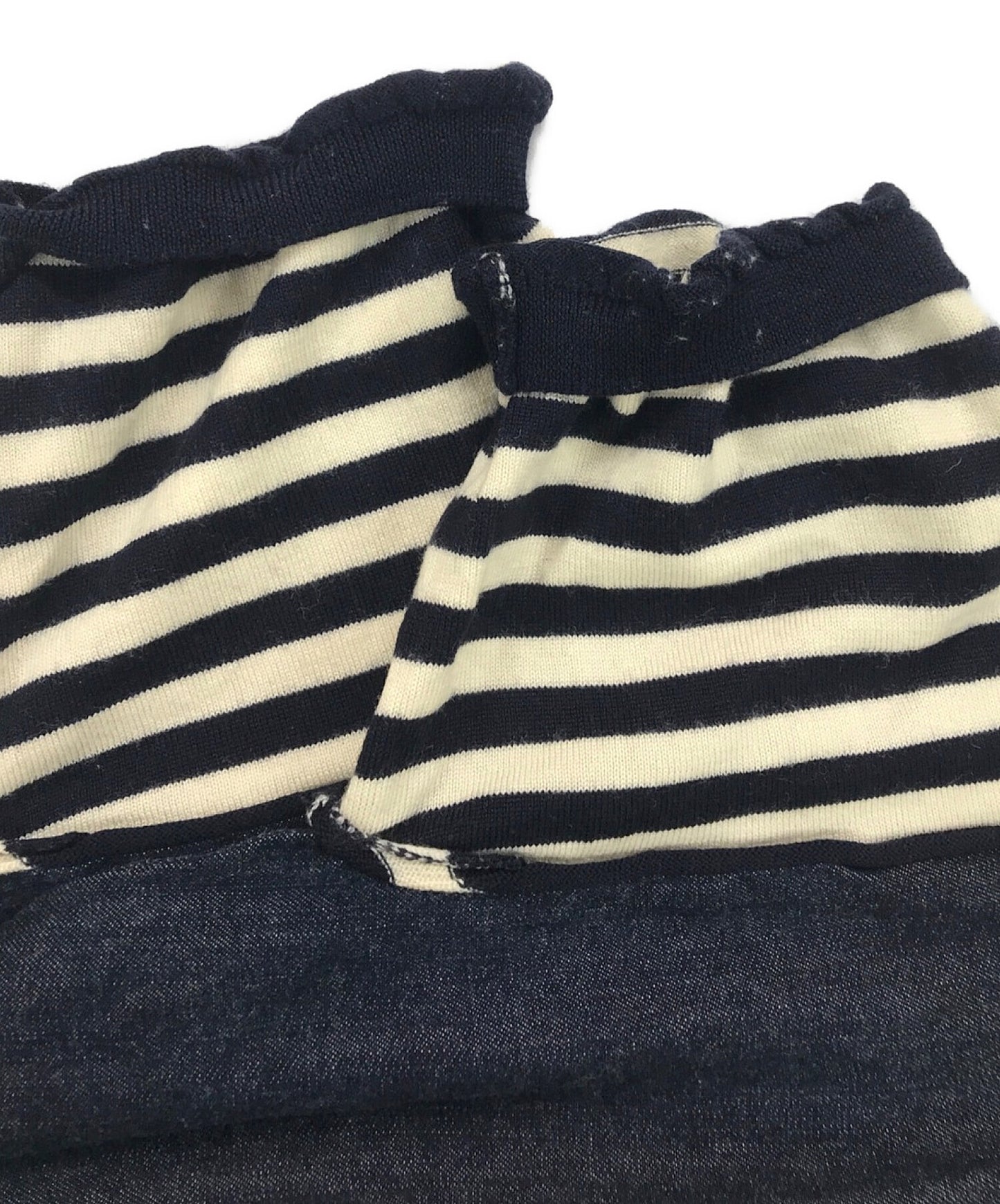 [Pre-owned] COMME des GARCONS COMME des GARCONS Denim Dress with Sleeve Striped Knit Switching S15OP12