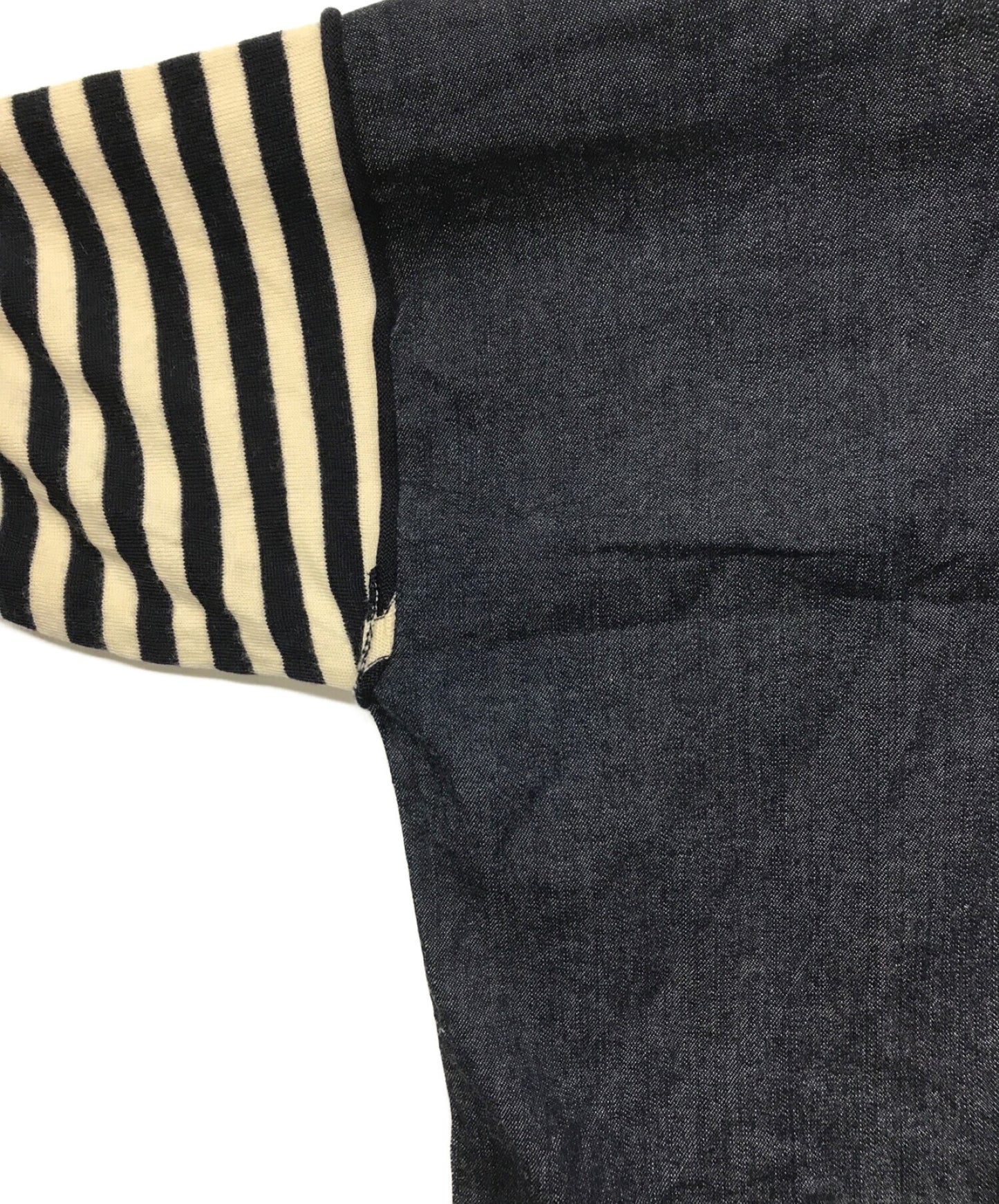 [Pre-owned] COMME des GARCONS COMME des GARCONS Denim Dress with Sleeve Striped Knit Switching S15OP12