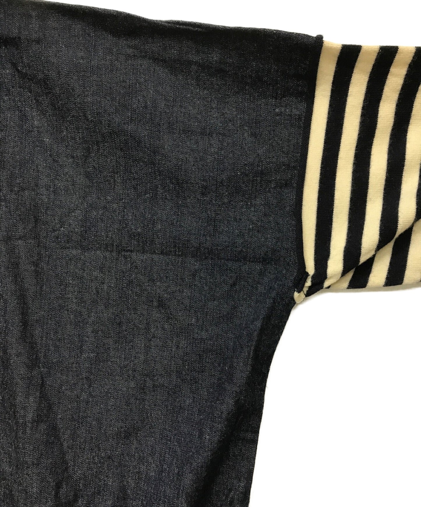 [Pre-owned] COMME des GARCONS COMME des GARCONS Denim Dress with Sleeve Striped Knit Switching S15OP12