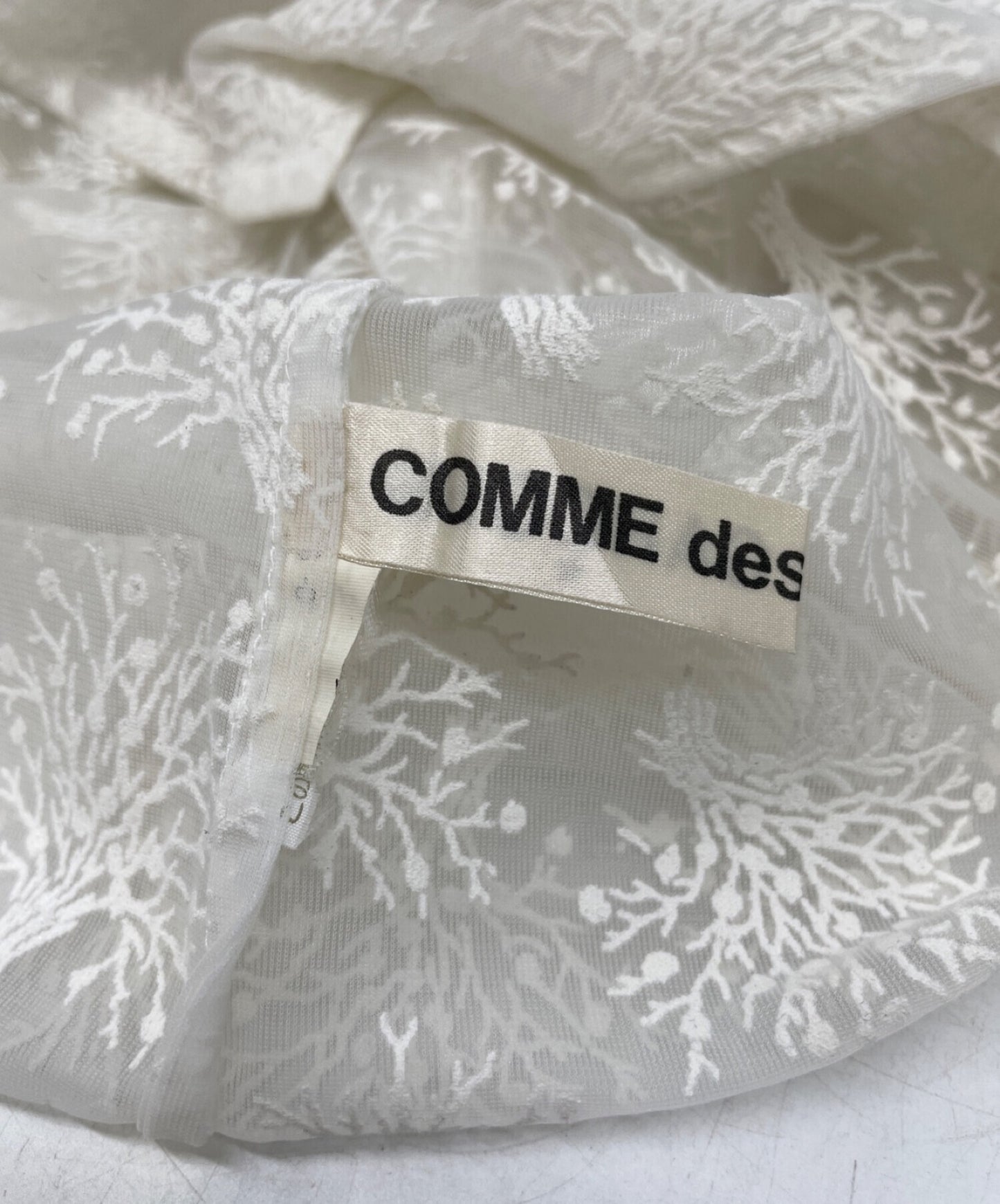 Comme des Garcons 70-80的复古披肩项圈纯粹绣花衬衫