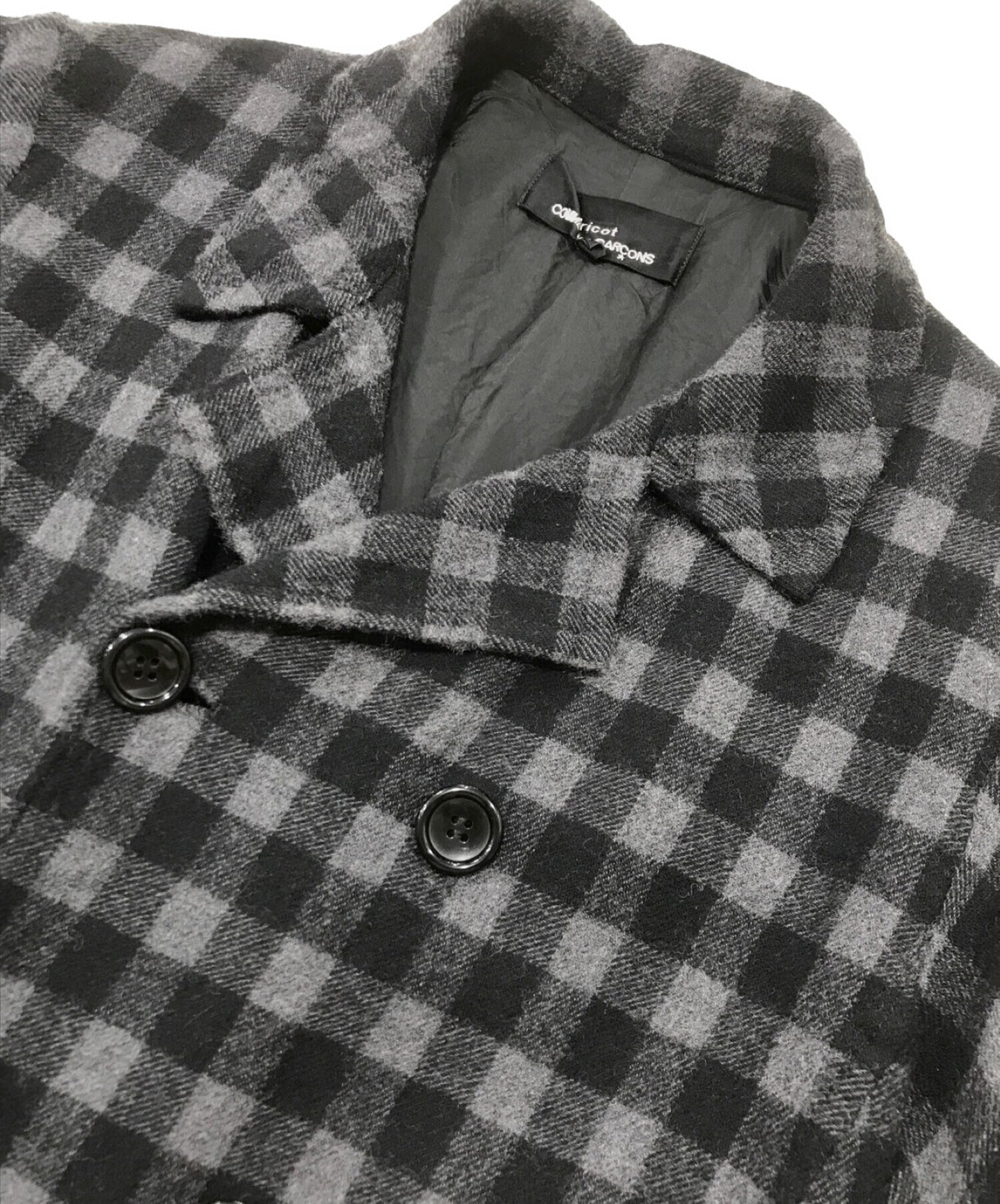 Comme des Garcons Tricot Checked Wool Double Coat