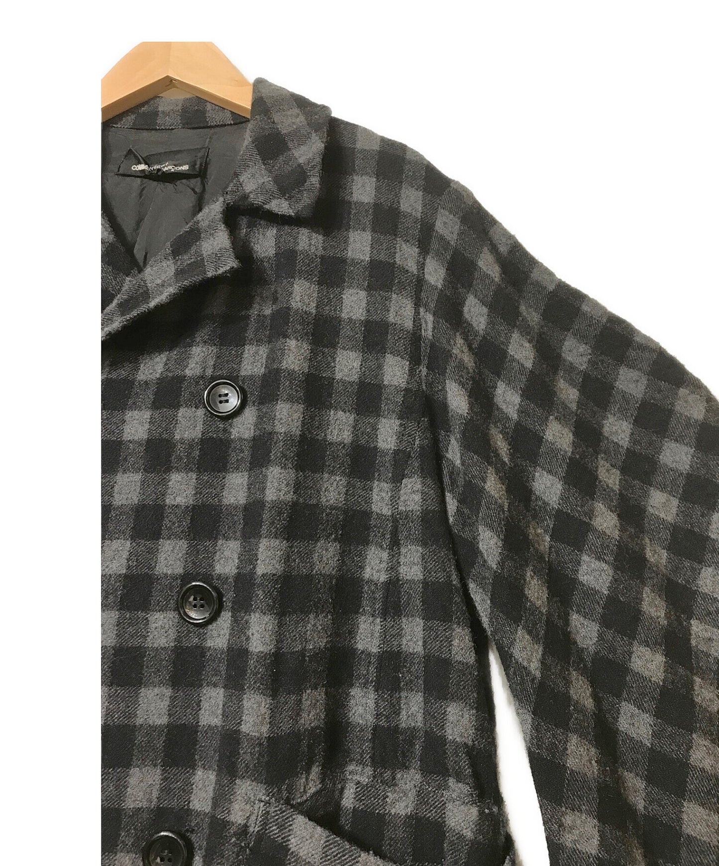 Comme des Garcons Tricot Checked Wool Double Coat