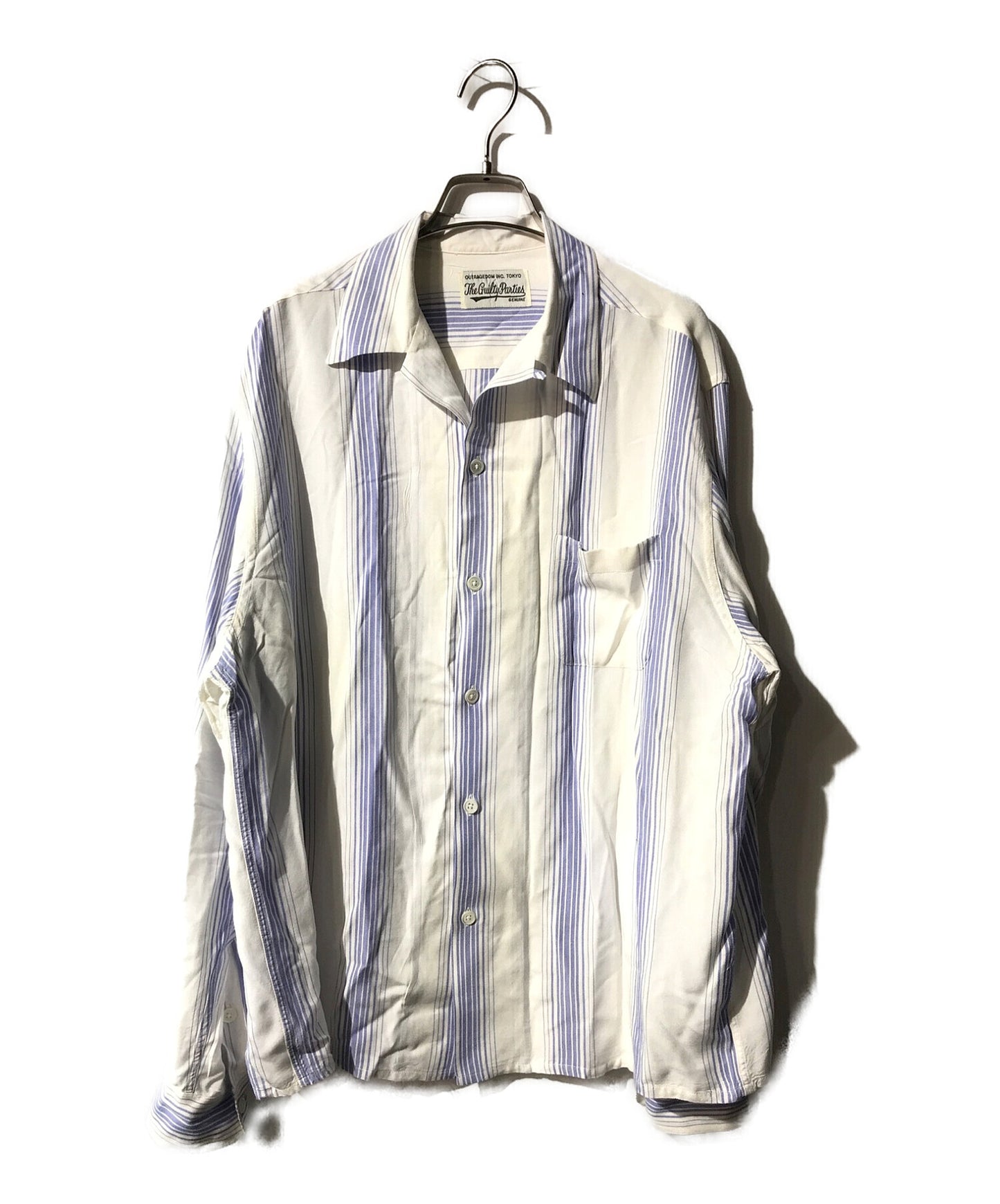 WACKO MARIA STRIPED OPEN COLLAR SHIRT