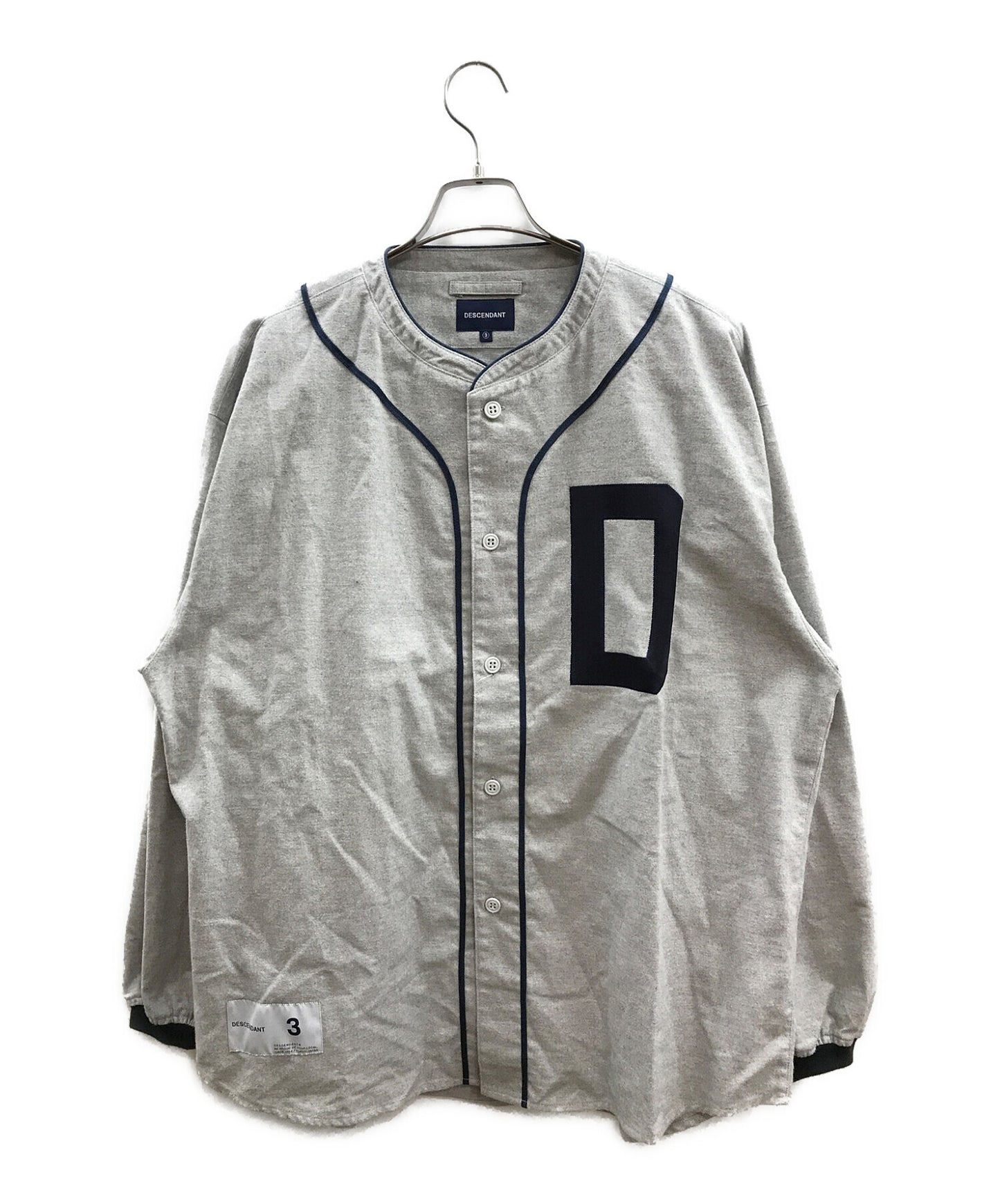 [Pre-owned] DESCENDANT Cotton Flannel Shirt/Baseball Shirt/BLEEK BASEBALL SHIRT  221TQDS-SHM09